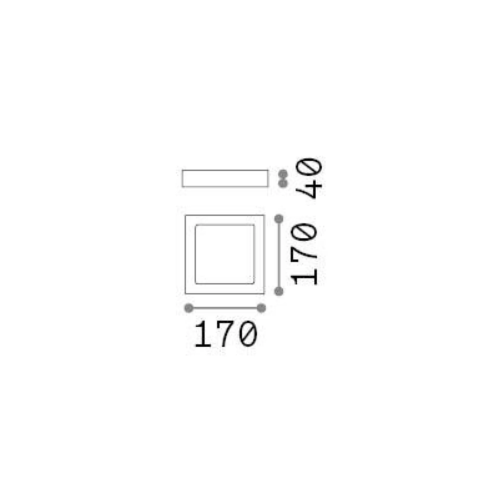 Dmora Lampade Da Soffitto<Ideal-Lux - Lampada da soffitto UNIVERSAL PL D17 SQUARE 4000K, 17 x 17 x h4 cm,