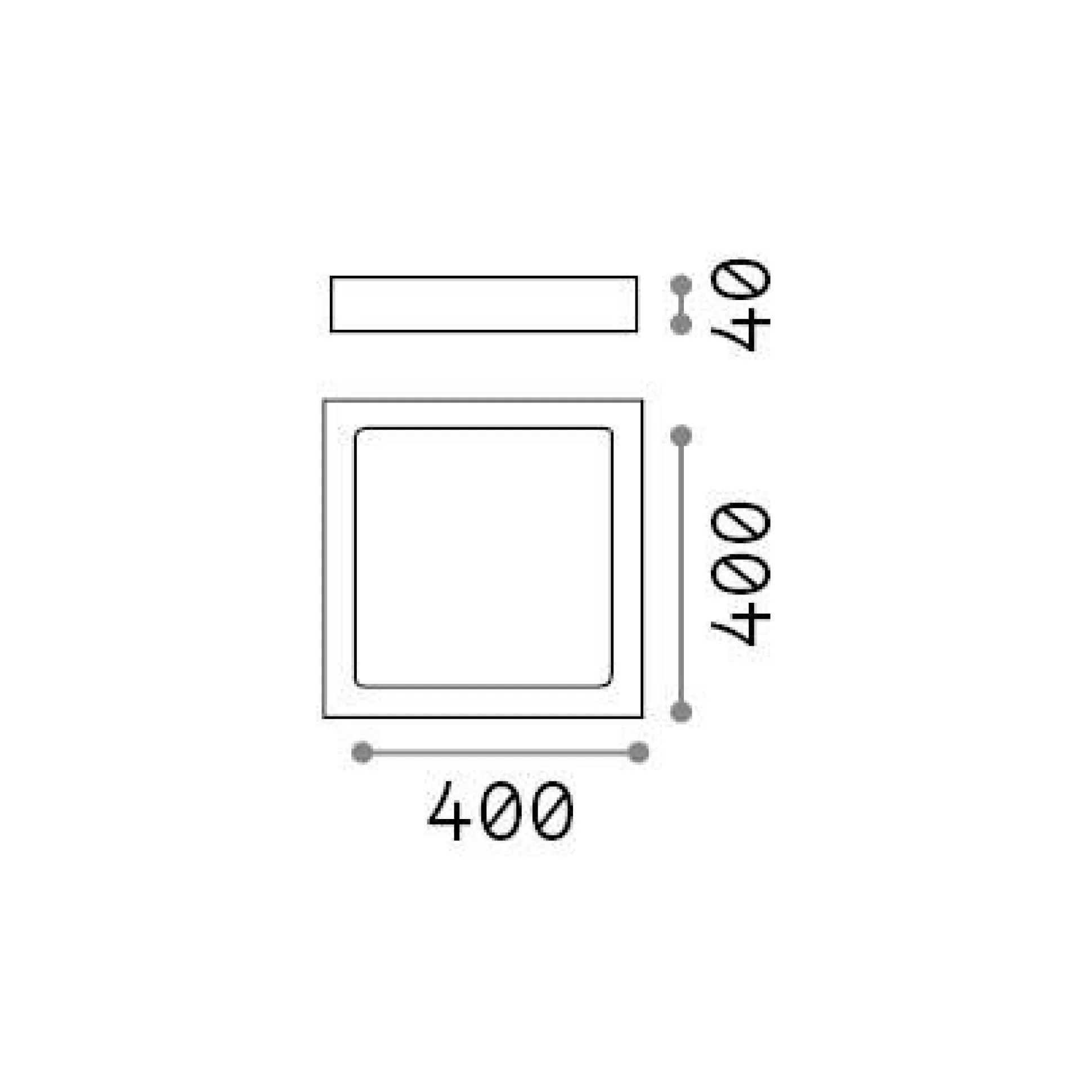 Dmora Lampade Da Soffitto<Ideal-Lux - Lampada da soffitto UNIVERSAL PL D40 SQUARE 3000K, 40 x 40 x h4 cm,