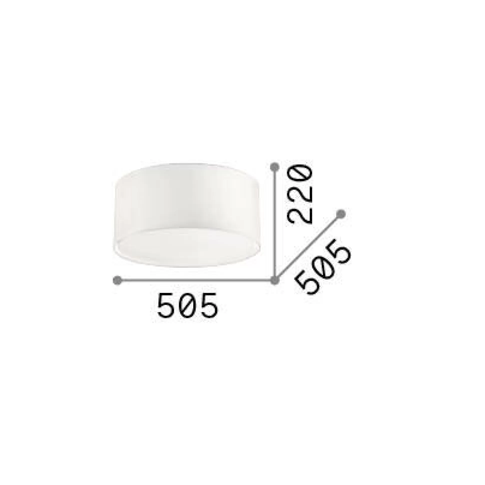 Dmora Lampade Da Soffitto<Ideal-Lux - Lampada da soffitto WHEEL PL3, 51 x 51 x h22 cm,