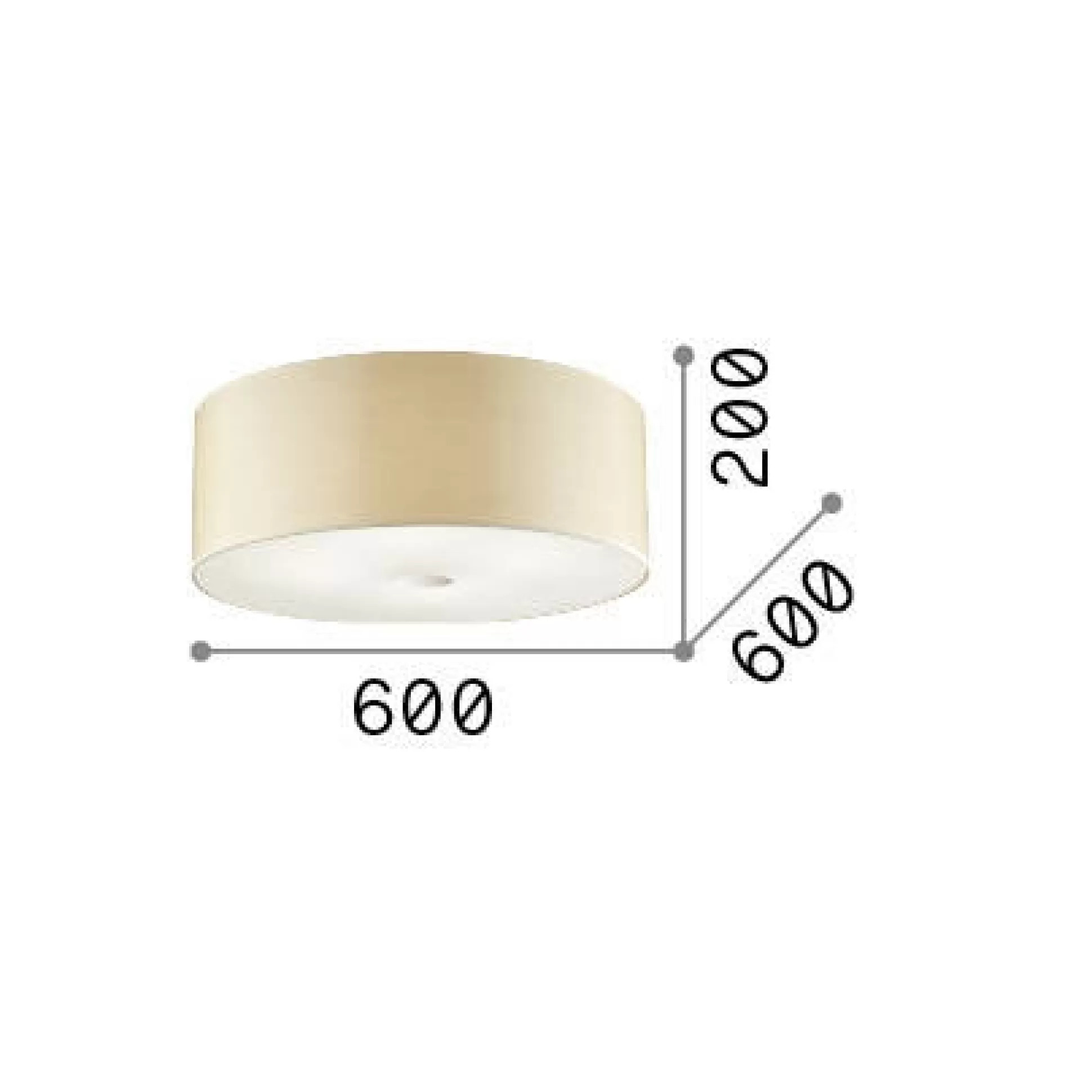 Dmora Lampade Da Soffitto<Ideal-Lux - Lampada da soffitto WOODY PL5 , 60 x 60 x h20 cm,