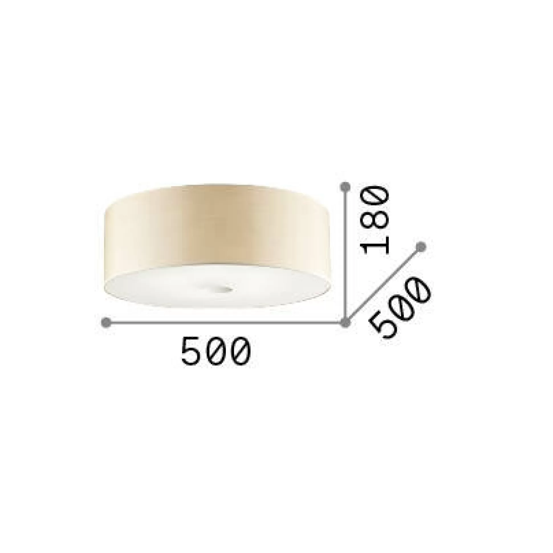 Dmora Lampade Da Soffitto<Ideal-Lux - Lampada da soffitto WOODY PL4 WOOD, 50 x 50 x h18 cm,