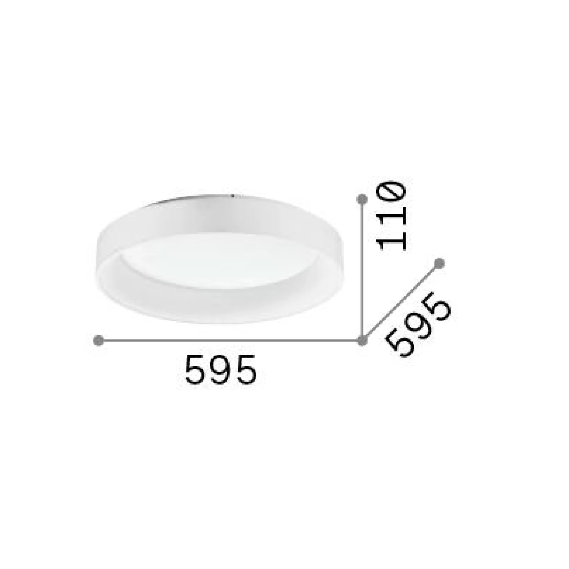 Dmora Lampade Da Soffitto<Ideal-Lux - Lampada da soffitto ZIGGY PL D060 , 60 x 60 x h11 cm,