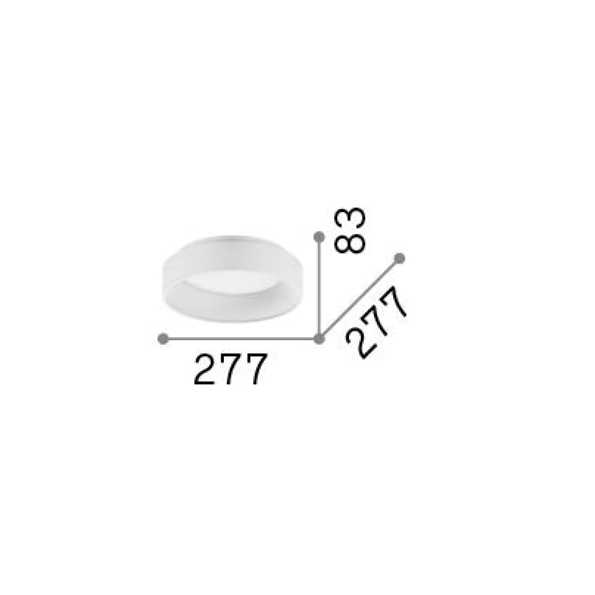 Dmora Lampade Da Soffitto<Ideal-Lux - Lampada da soffitto ZIGGY PL D030 , 28 x 28 x h8 cm,