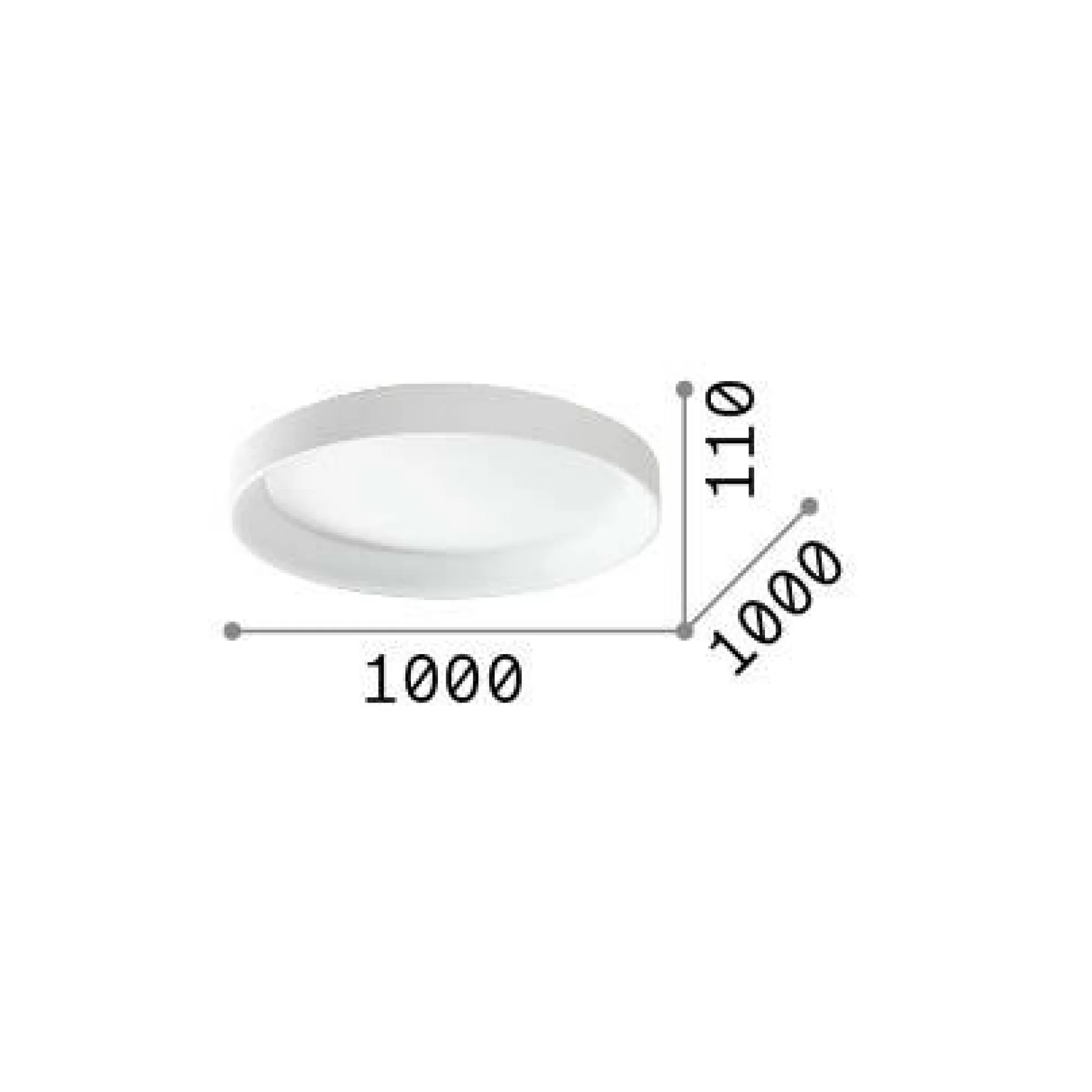 Dmora Lampade Da Soffitto<Ideal-Lux - Lampada da soffitto ZIGGY PL D100 , 100 x 100 x h11 cm,