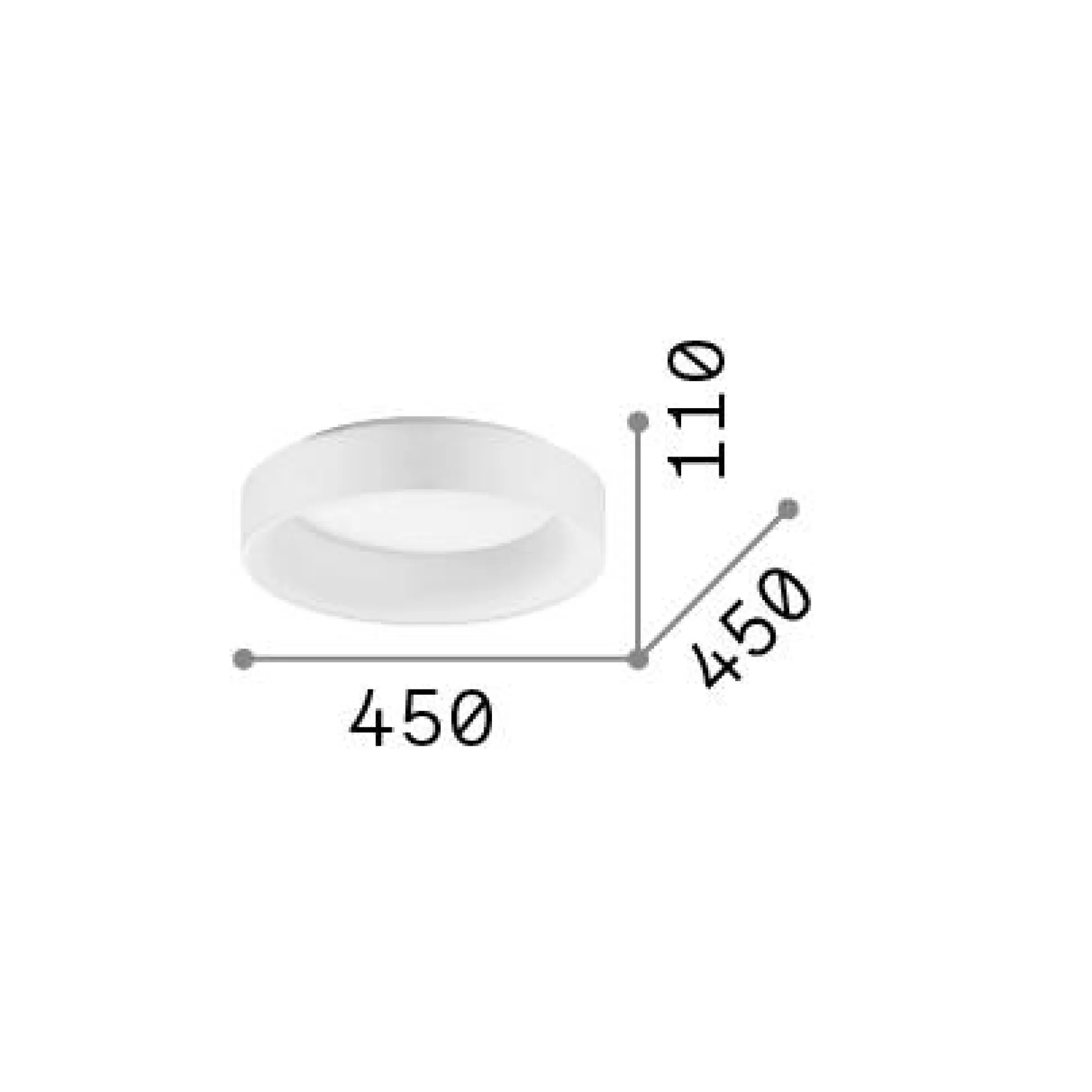Dmora Lampade Da Soffitto<Ideal-Lux - Lampada da soffitto ZIGGY PL D045 , 45 x 45 x h11 cm,