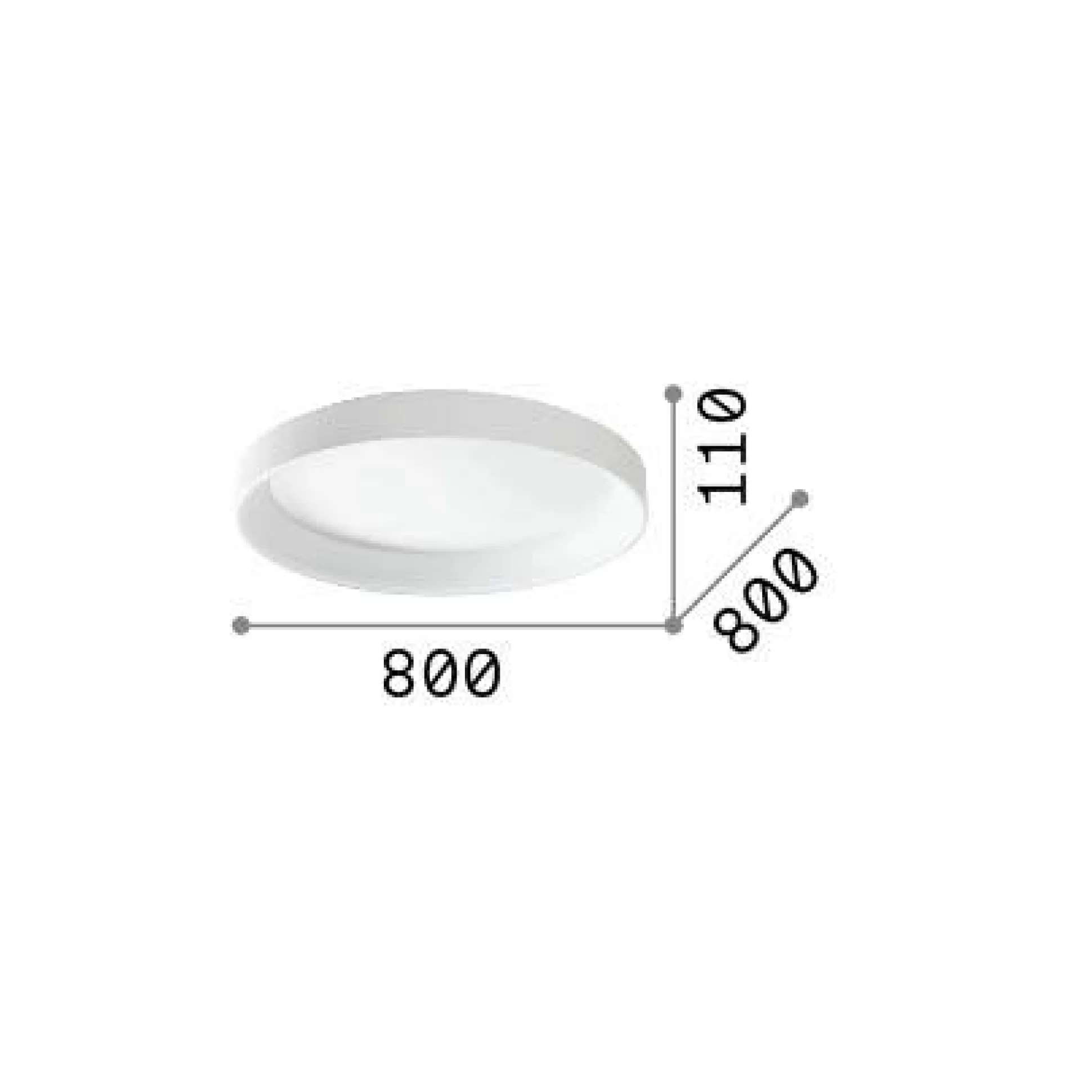 Dmora Lampade Da Soffitto<Ideal-Lux - Lampada da soffitto ZIGGY PL D080 , 80 x 80 x h11 cm,