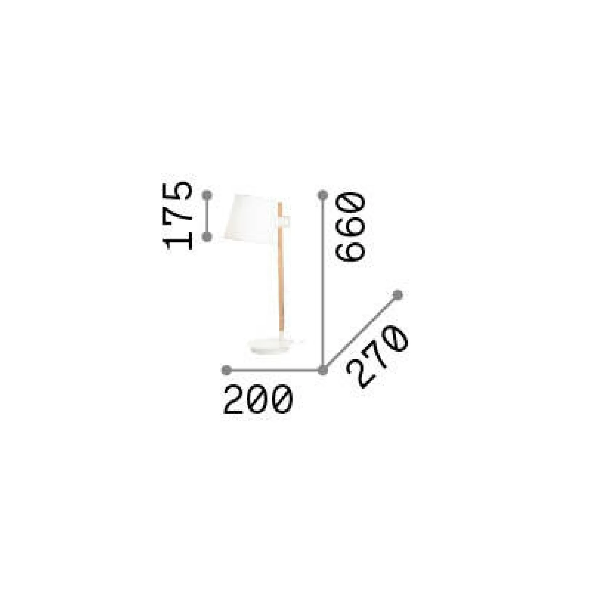 Dmora Lampade Da Tavolo<Ideal-Lux - Lampada da tavolo AXEL TL1 , 20 x 27 x h66 cm,