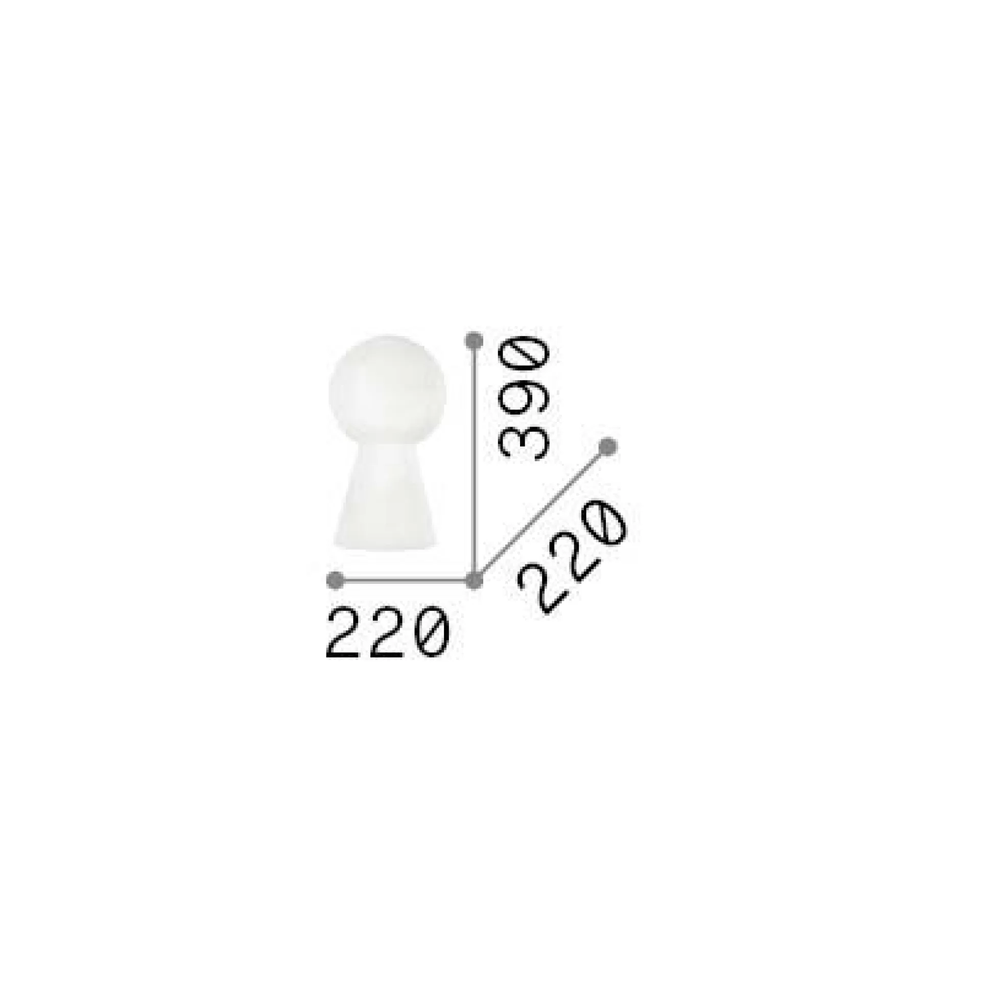 Dmora Lampade Da Tavolo<Ideal-Lux - Lampada da tavolo BIRILLO TL1 MEDIUM FUME', 22 x 22 x h39 cm,