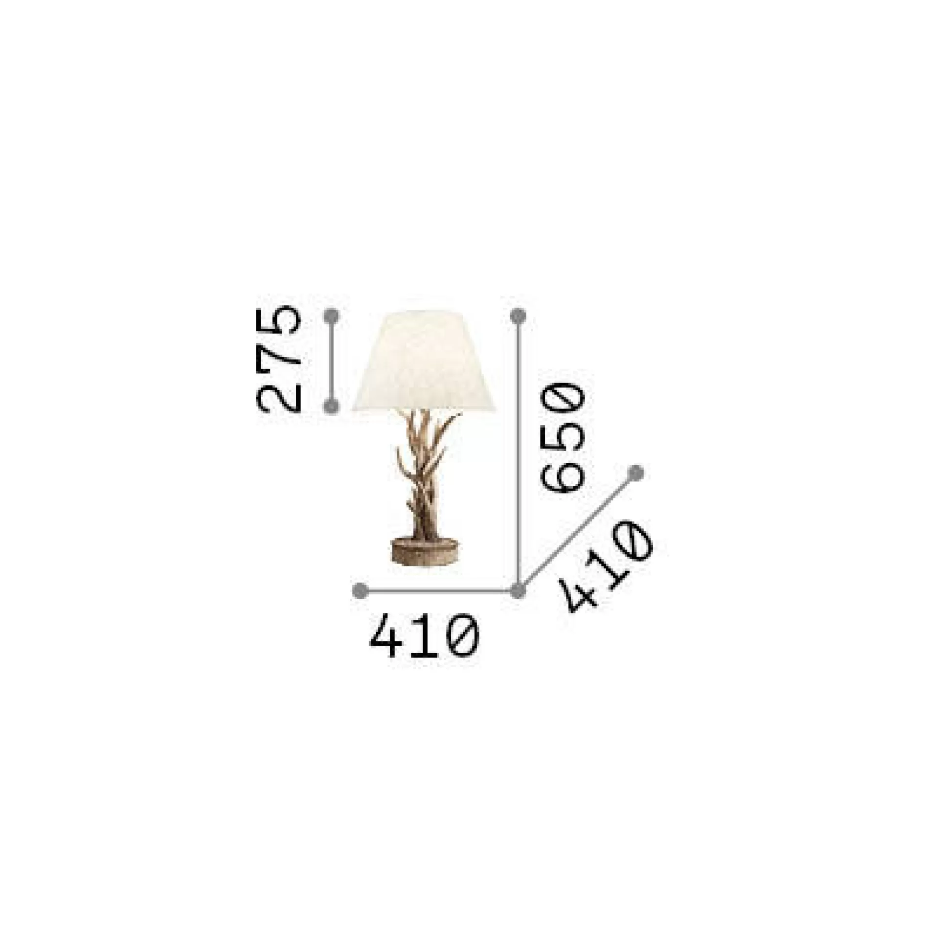 Dmora Lampade Da Tavolo<Ideal-Lux - Lampada da tavolo CHALET TL1, 41 x 41 x h65 cm,