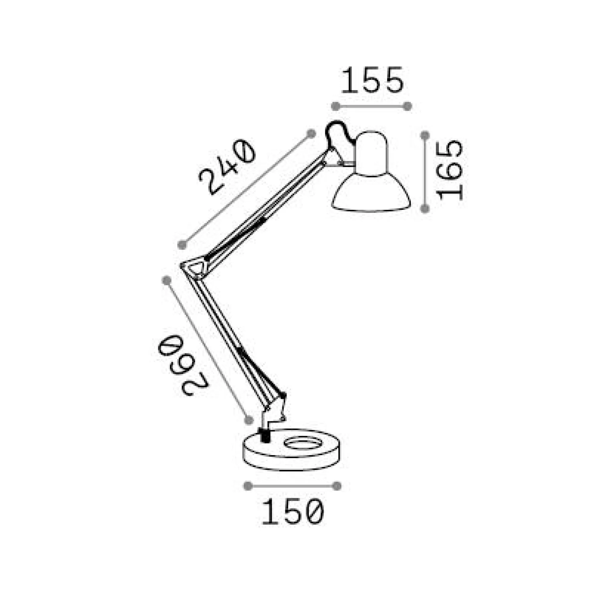 Dmora Lampade Da Tavolo<Ideal-Lux - Lampada da tavolo KELLY TL1 , 15 x 31 x h50 cm,