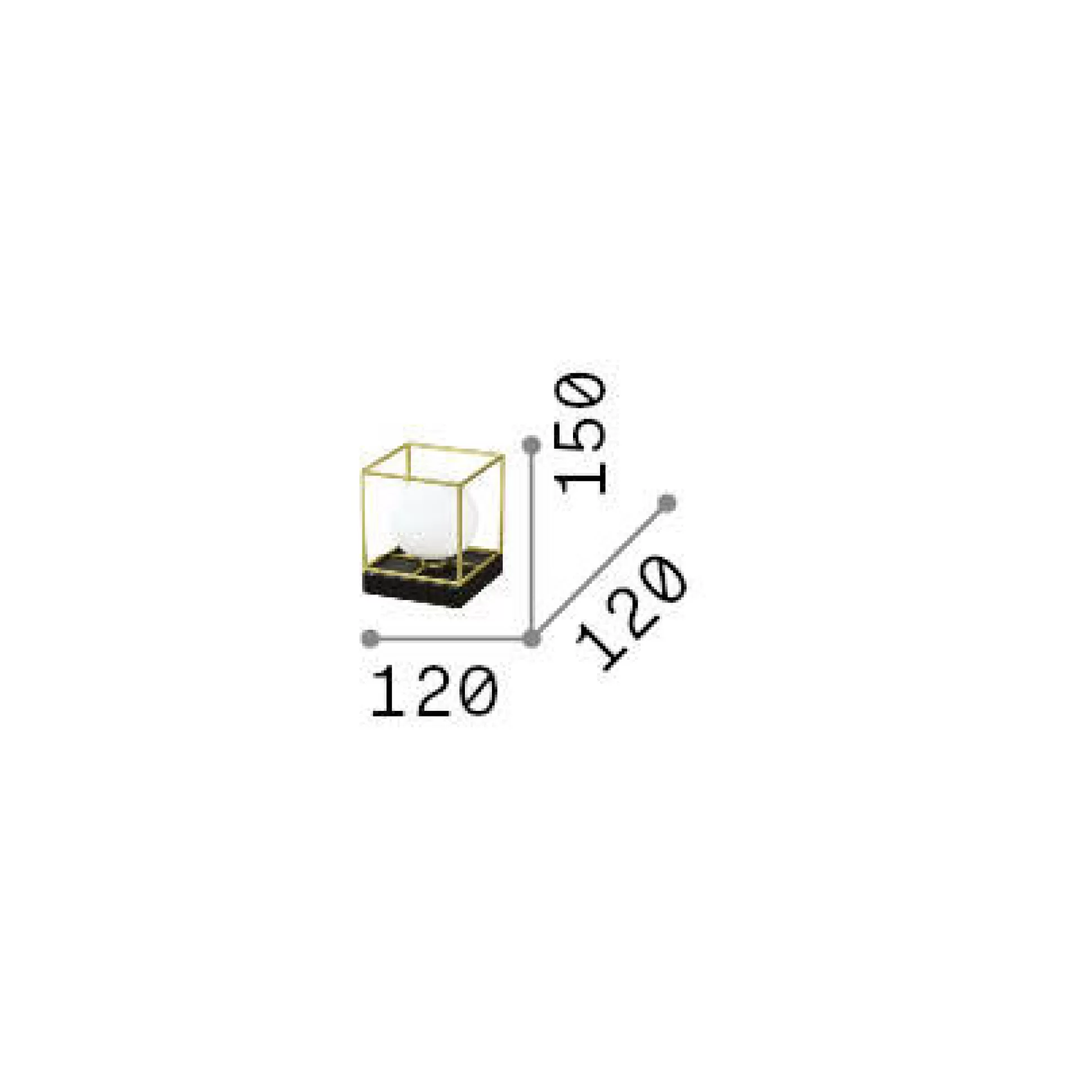 Dmora Lampade Da Tavolo<Ideal-Lux - Lampada da tavolo LINGOTTO TL1 SMALL , 12 x 12 x h15 cm,
