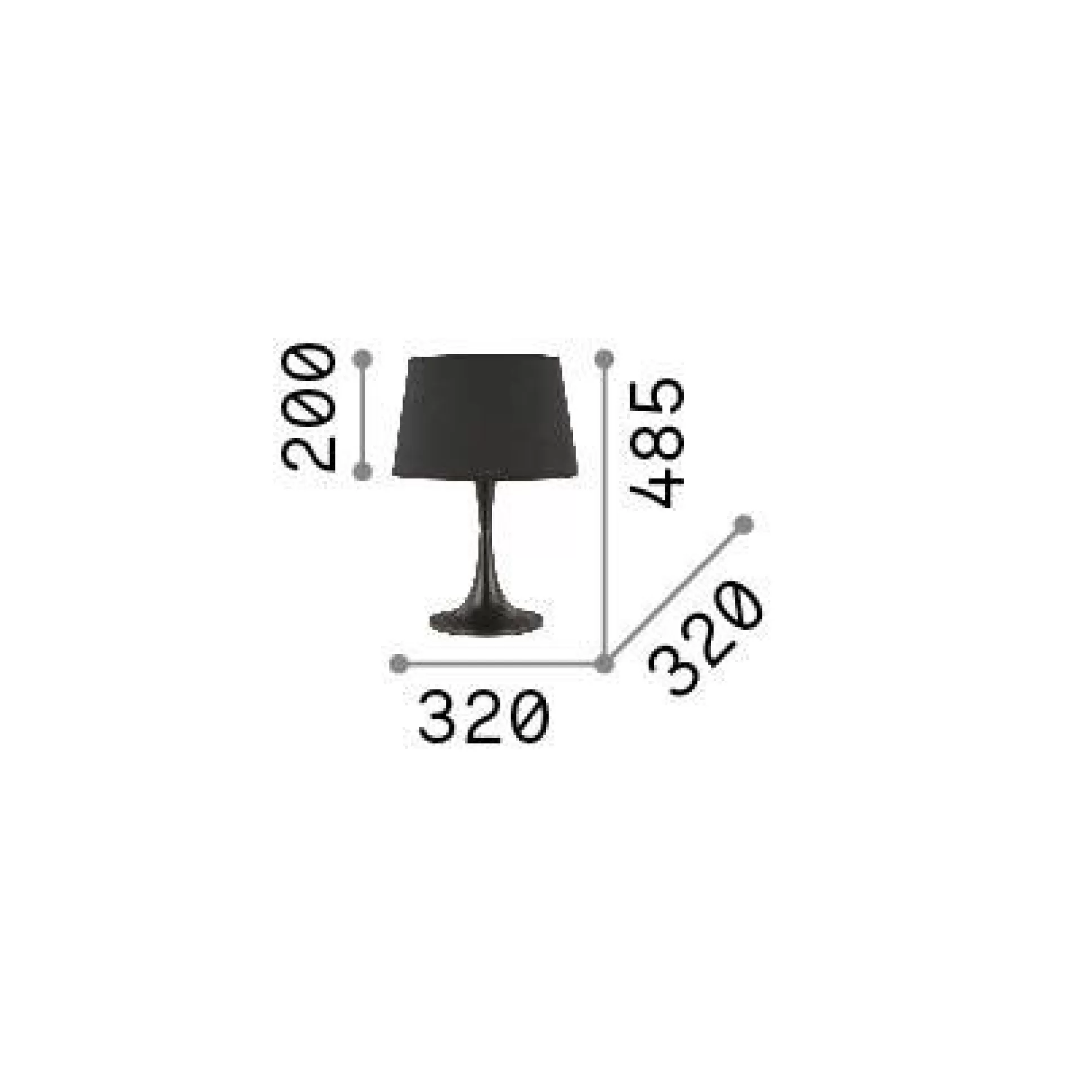 Dmora Lampade Da Tavolo<Ideal-Lux - Lampada da tavolo LONDON TL1 BIG , 32 x 32 x h49 cm,