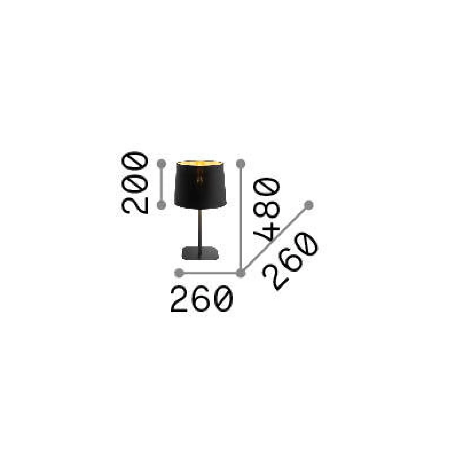 Dmora Lampade Da Tavolo<Ideal-Lux - Lampada da tavolo NORDIK TL1, 26 x 26 x h48 cm,