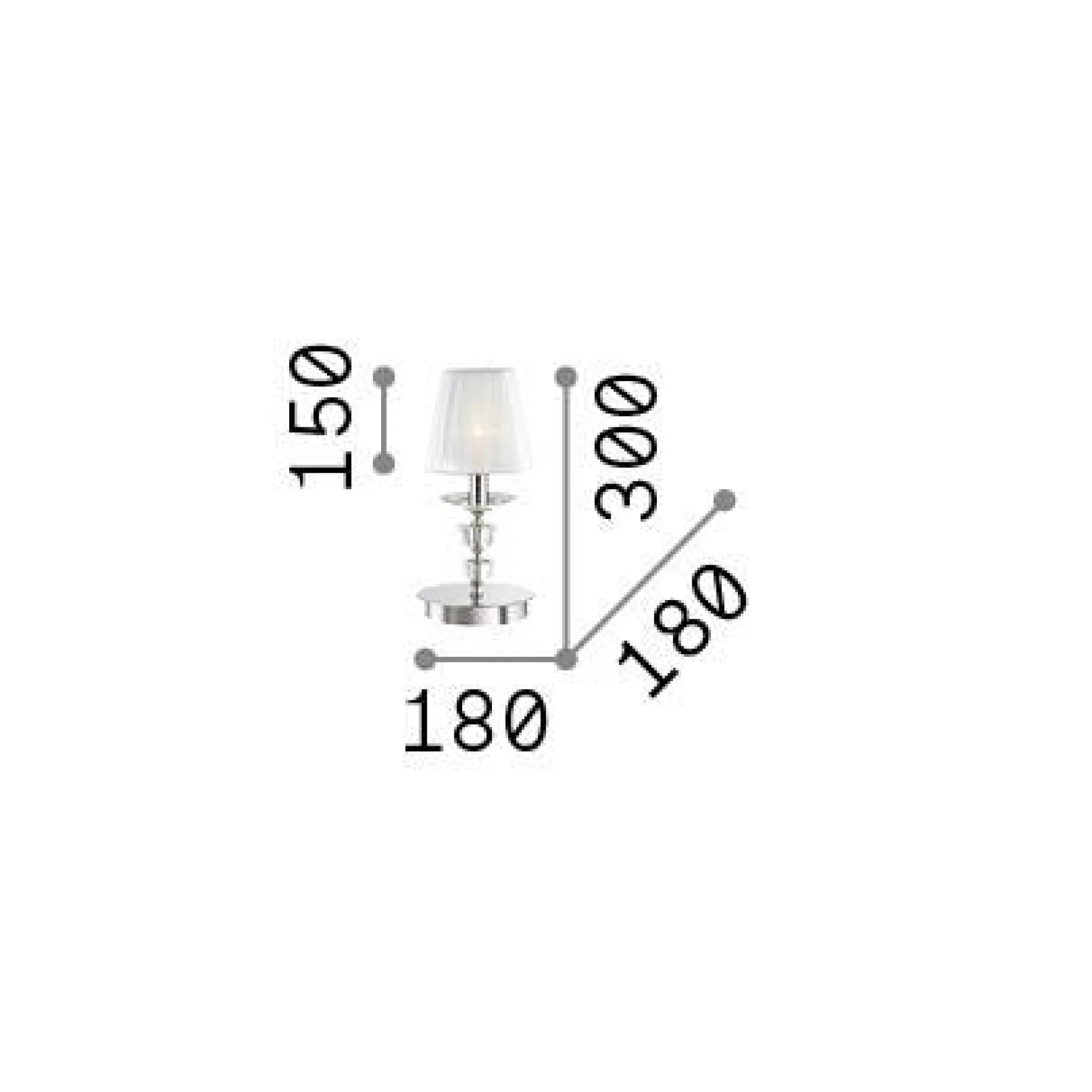 Dmora Lampade Da Tavolo<Ideal-Lux - Lampada da tavolo PEGASO TL1 SMALL , 18 x 18 x h30 cm,