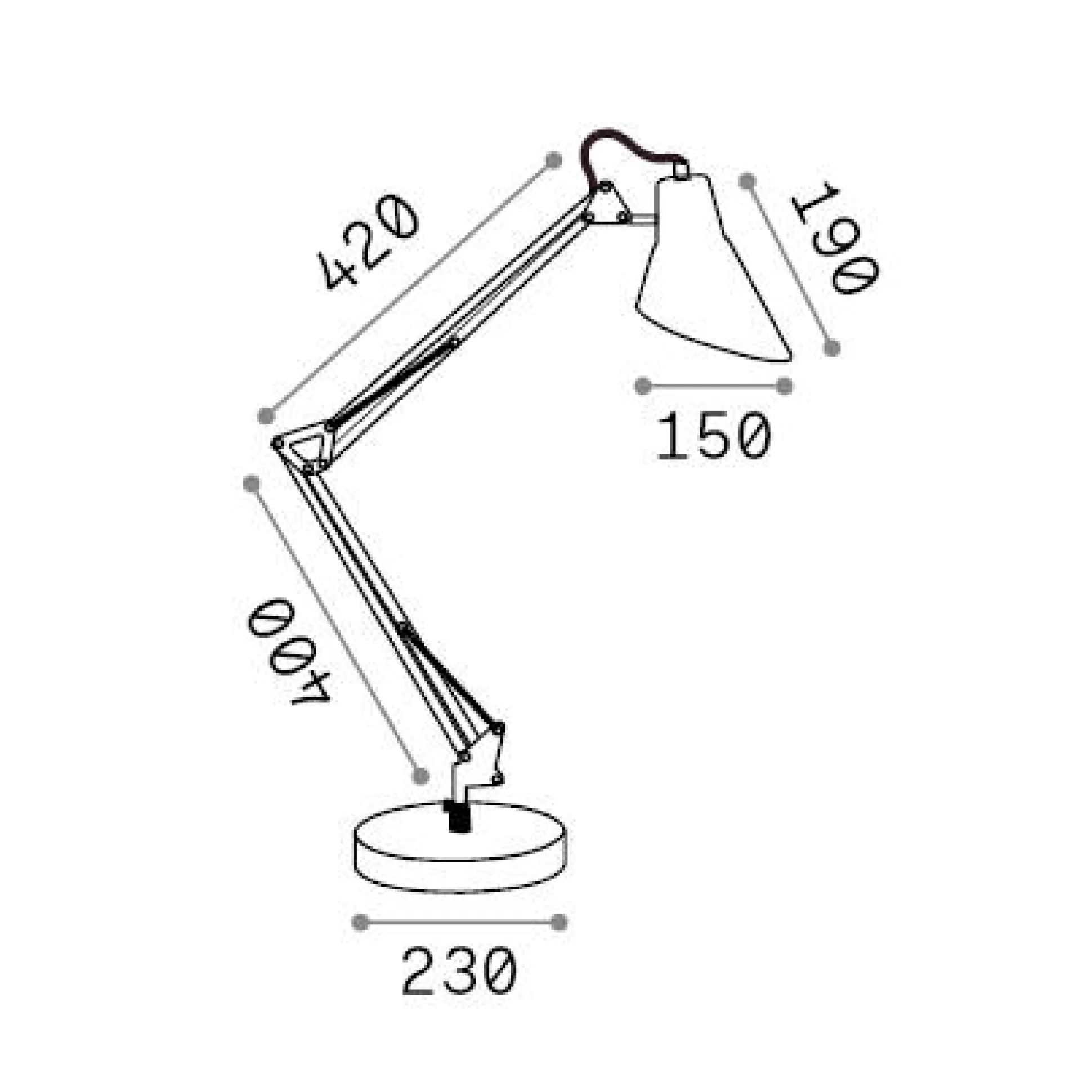 Dmora Lampade Da Tavolo<Ideal-Lux - Lampada da tavolo SALLY TL1 RAME, 23 x 36 x h58 cm,