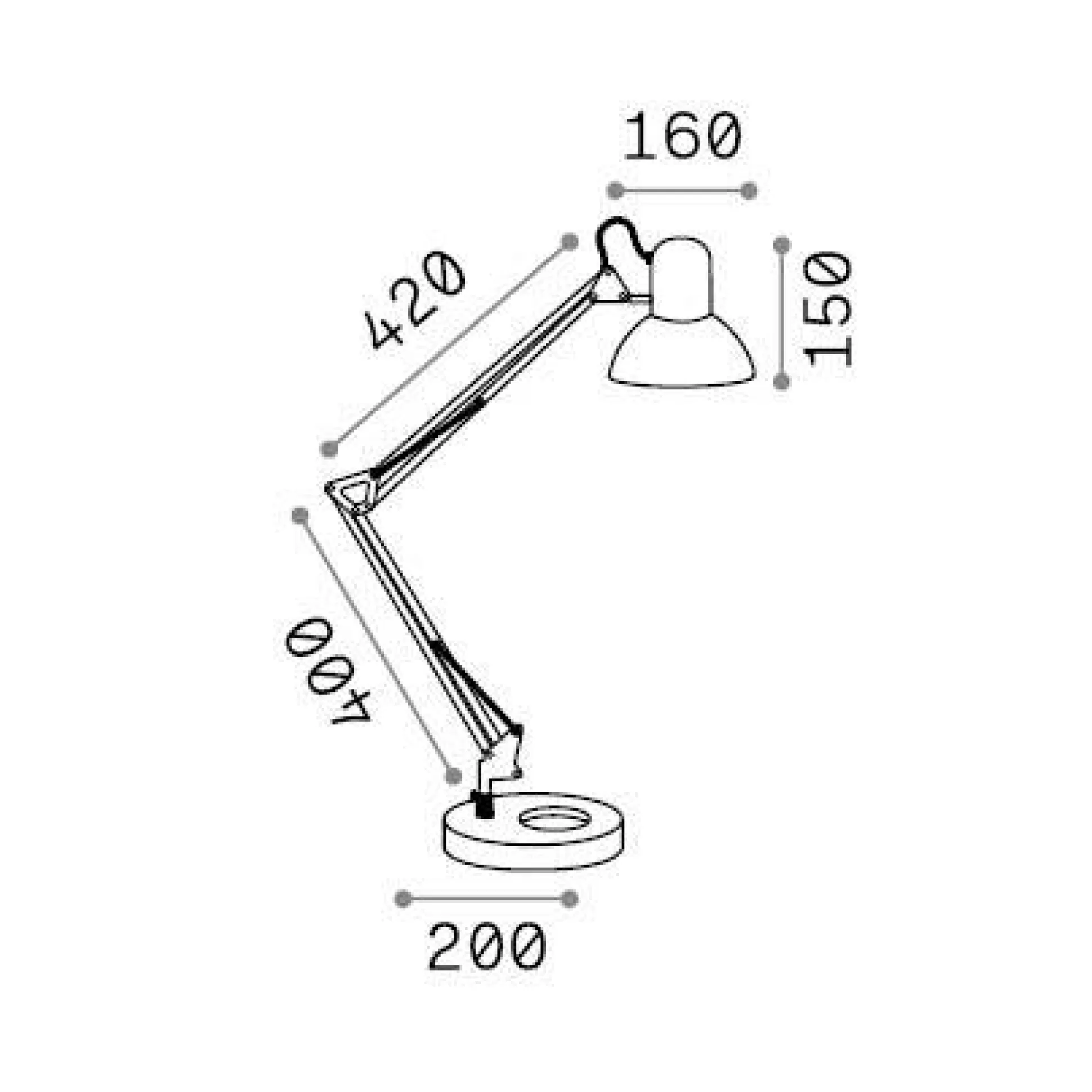 Dmora Lampade Da Tavolo<Ideal-Lux - Lampada da tavolo WALLY TL1 RAME, 20 x 36 x h58 cm,