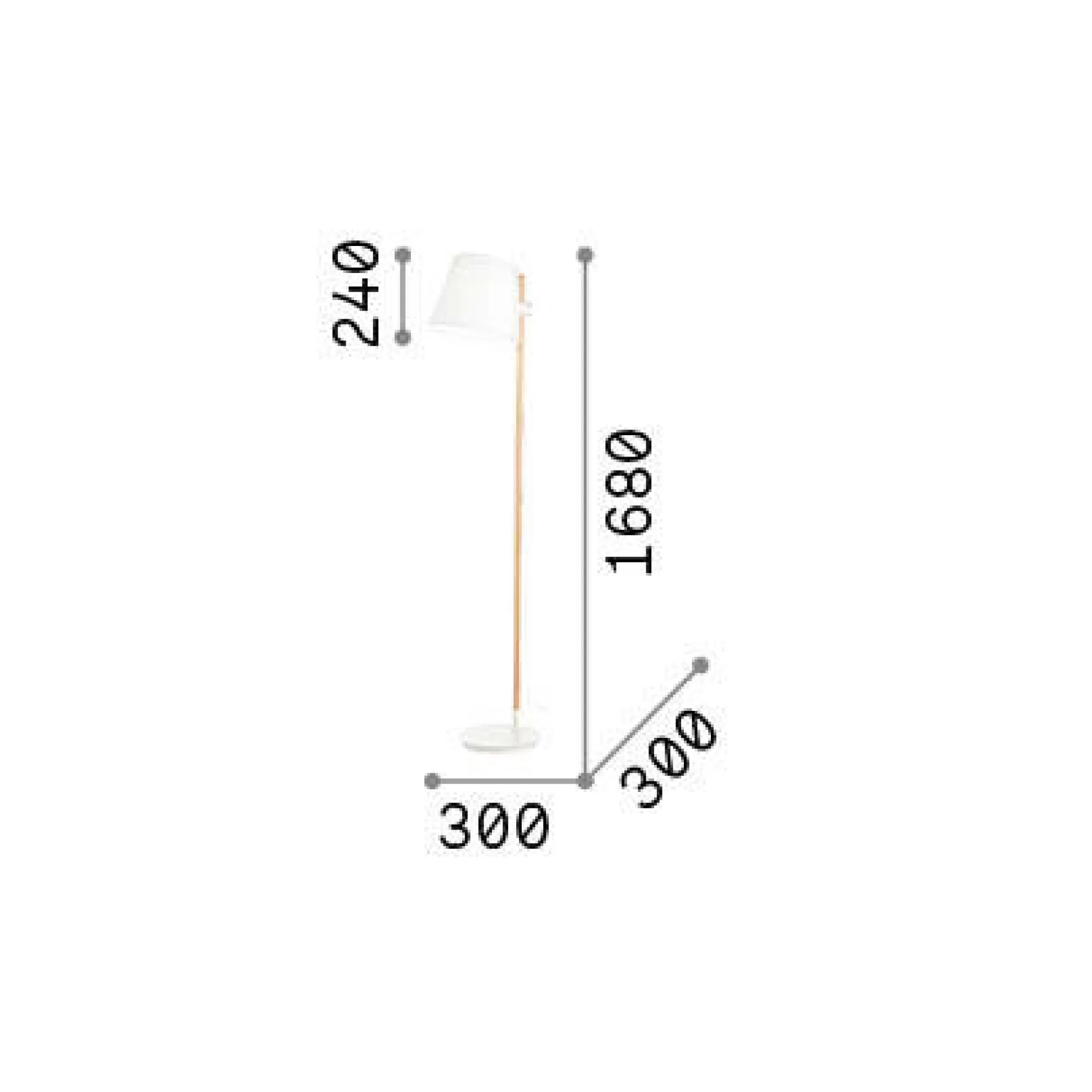 Dmora Lampade Da Terra<Ideal-Lux - Lampada da terra AXEL PT1 , 30 x 30 x h168 cm,
