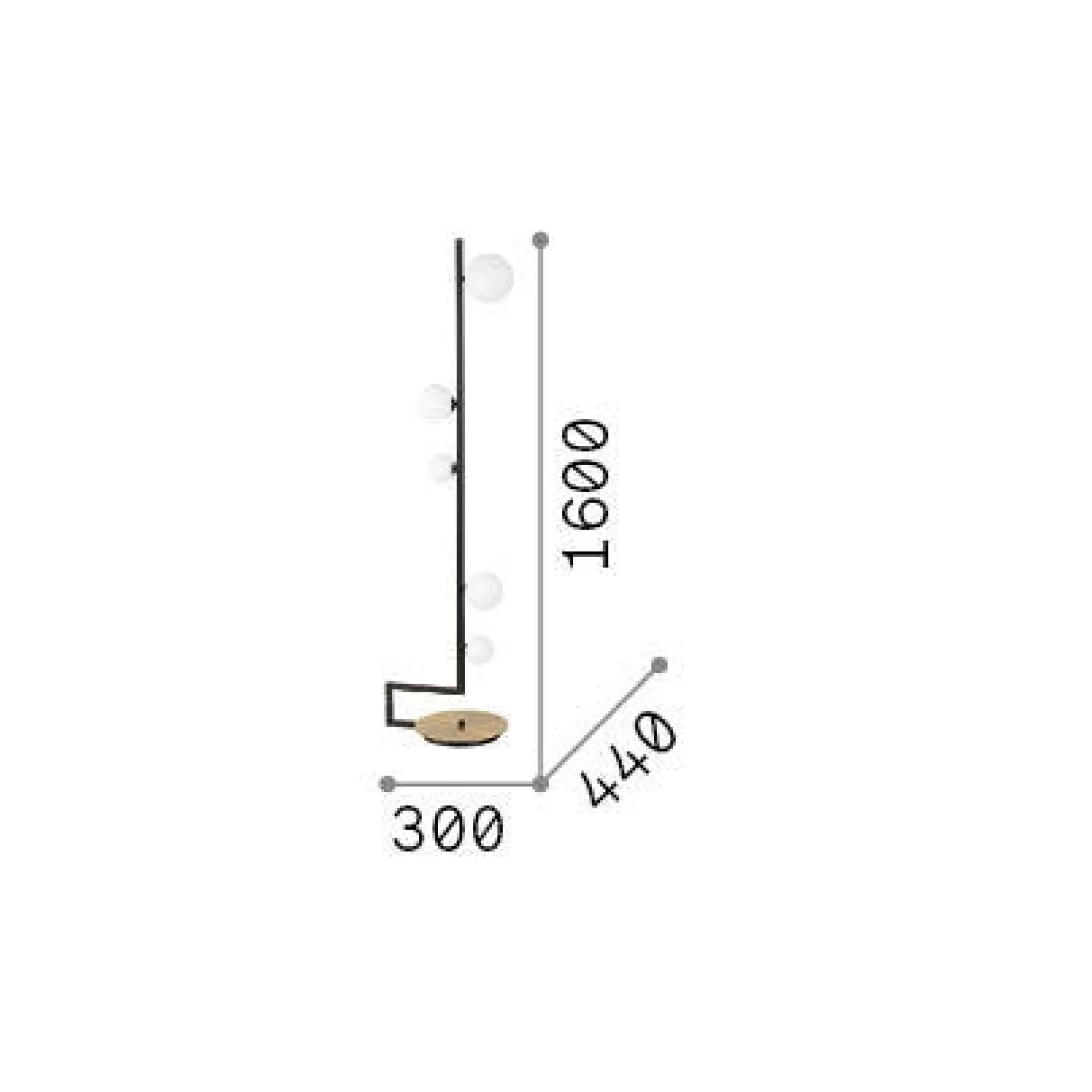 Dmora Lampade Da Terra<Ideal-Lux - Lampada da terra BIRDS PT5, 30 x 44 x h160 cm,