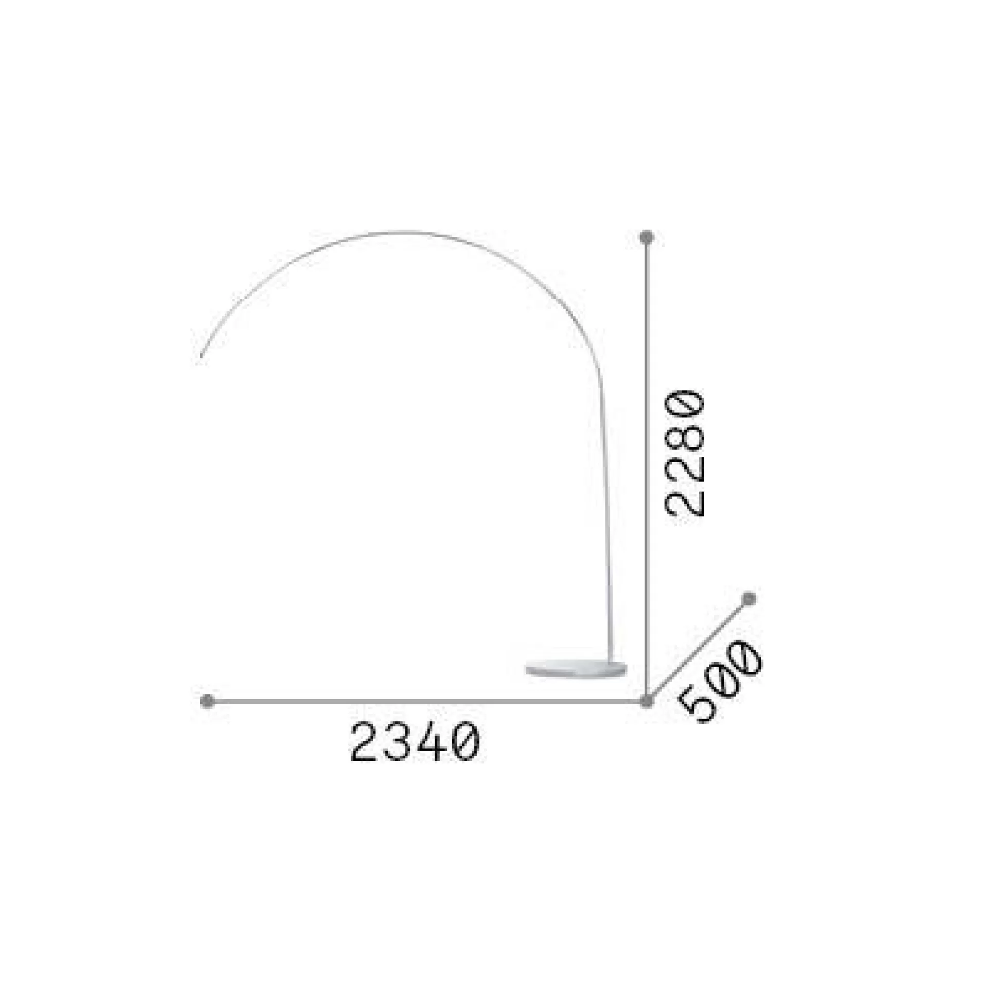 Dmora Lampade Da Terra<Ideal-Lux - Lampada da terra DORSALE MPT1 , 50 x 234 x h228 cm,