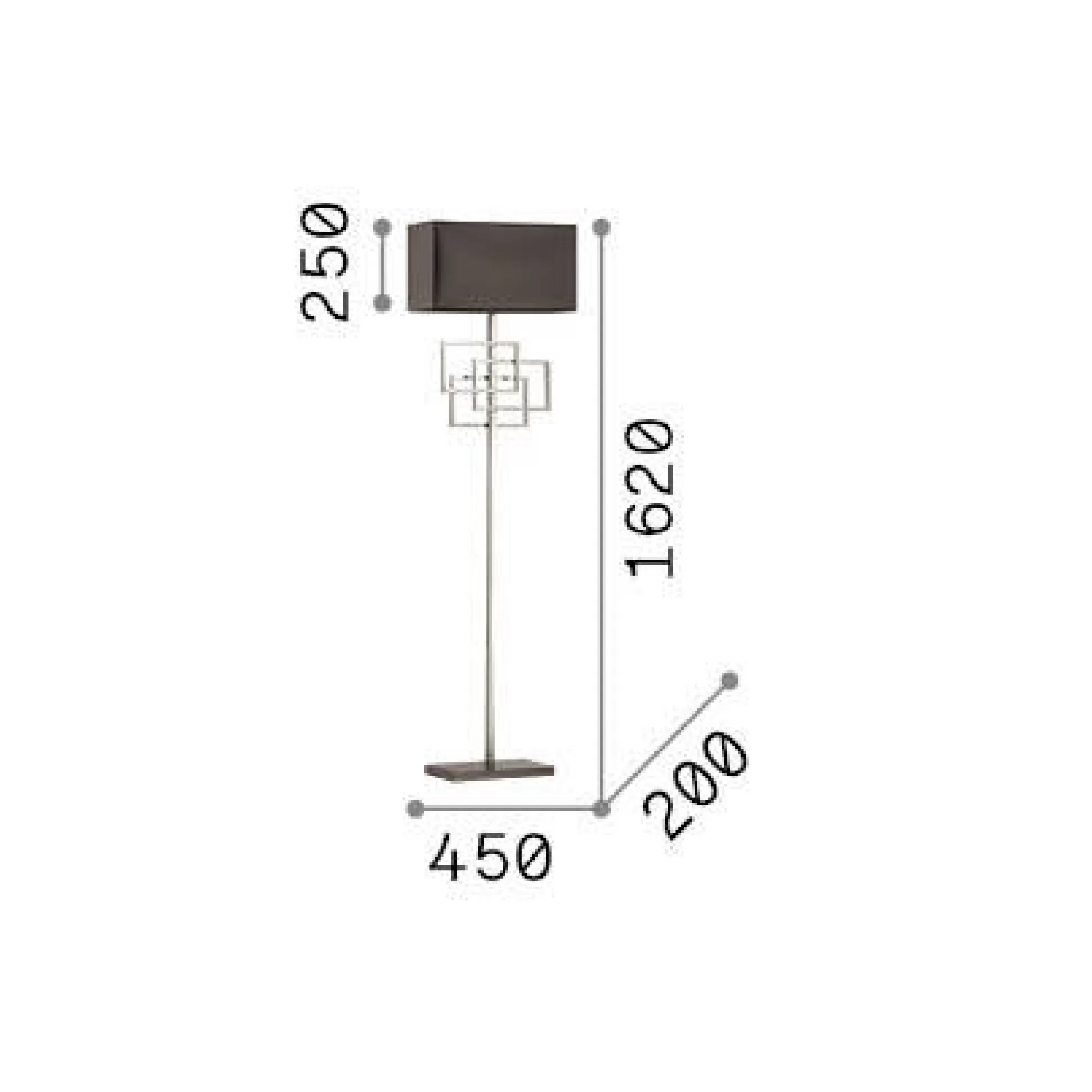 Dmora Lampade Da Terra<Ideal-Lux - Lampada da terra LUXURY PT1, 45 x 20 x h162 cm,