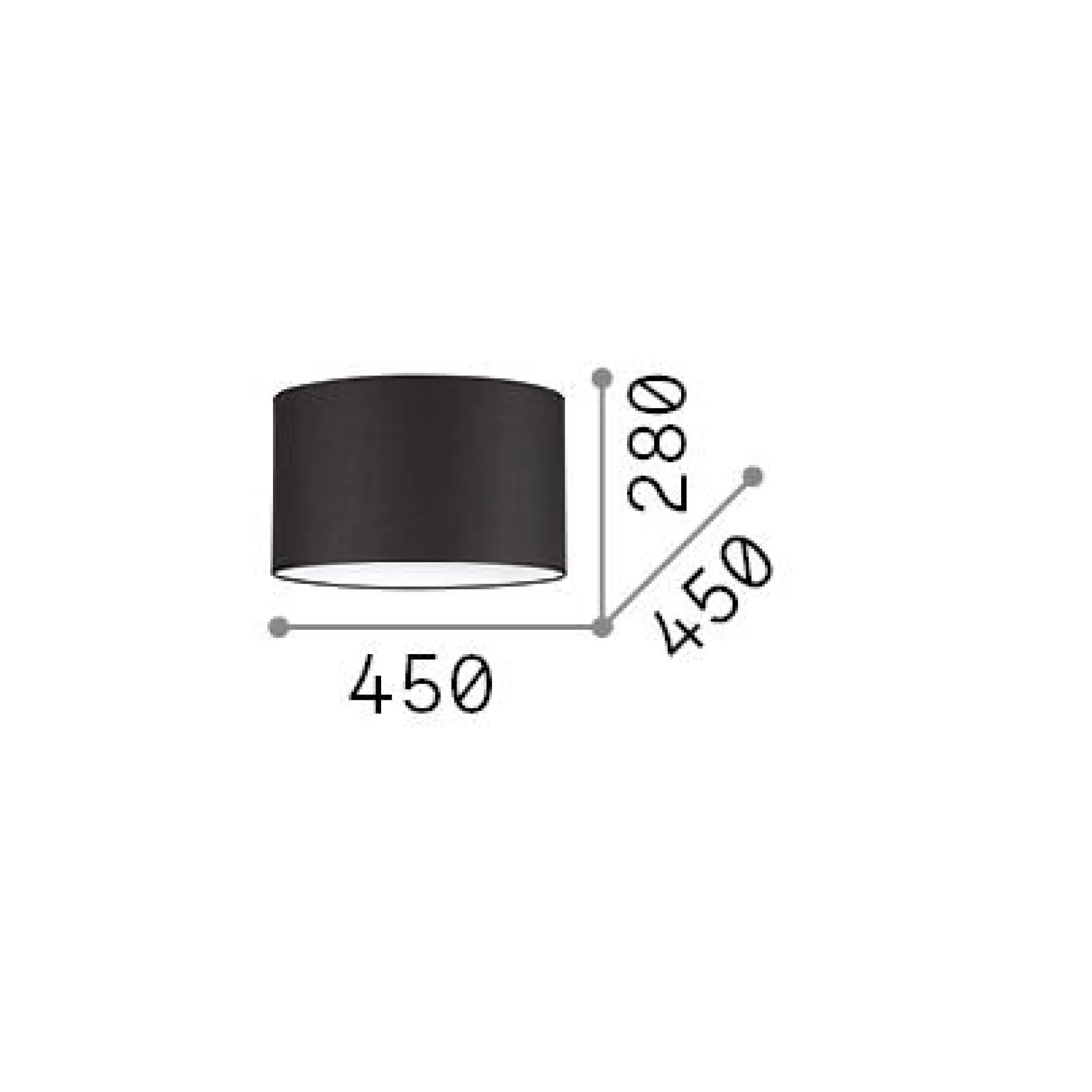 Dmora Lampade Da Terra<Ideal-Lux - Lampada da terra SET UP PARALUME CILINDRO D45 , 45 x 45 x h28 cm,