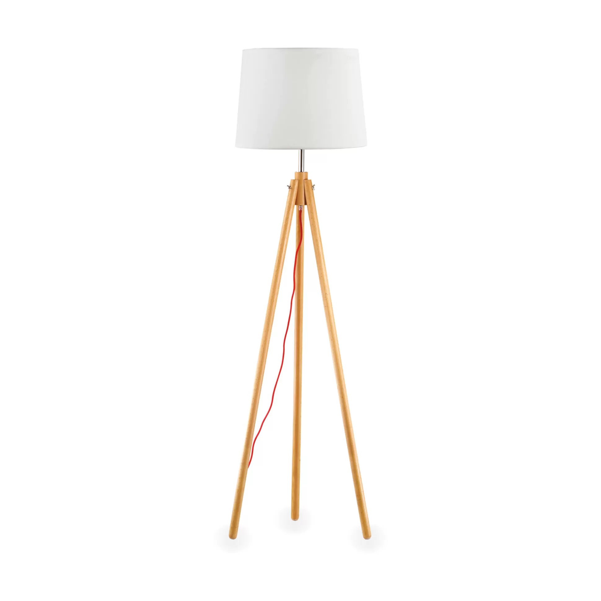 Dmora Lampade Da Terra<Ideal-Lux - Lampada da terra YORK PT1 WOOD, 48 x 48 x h164 cm,
