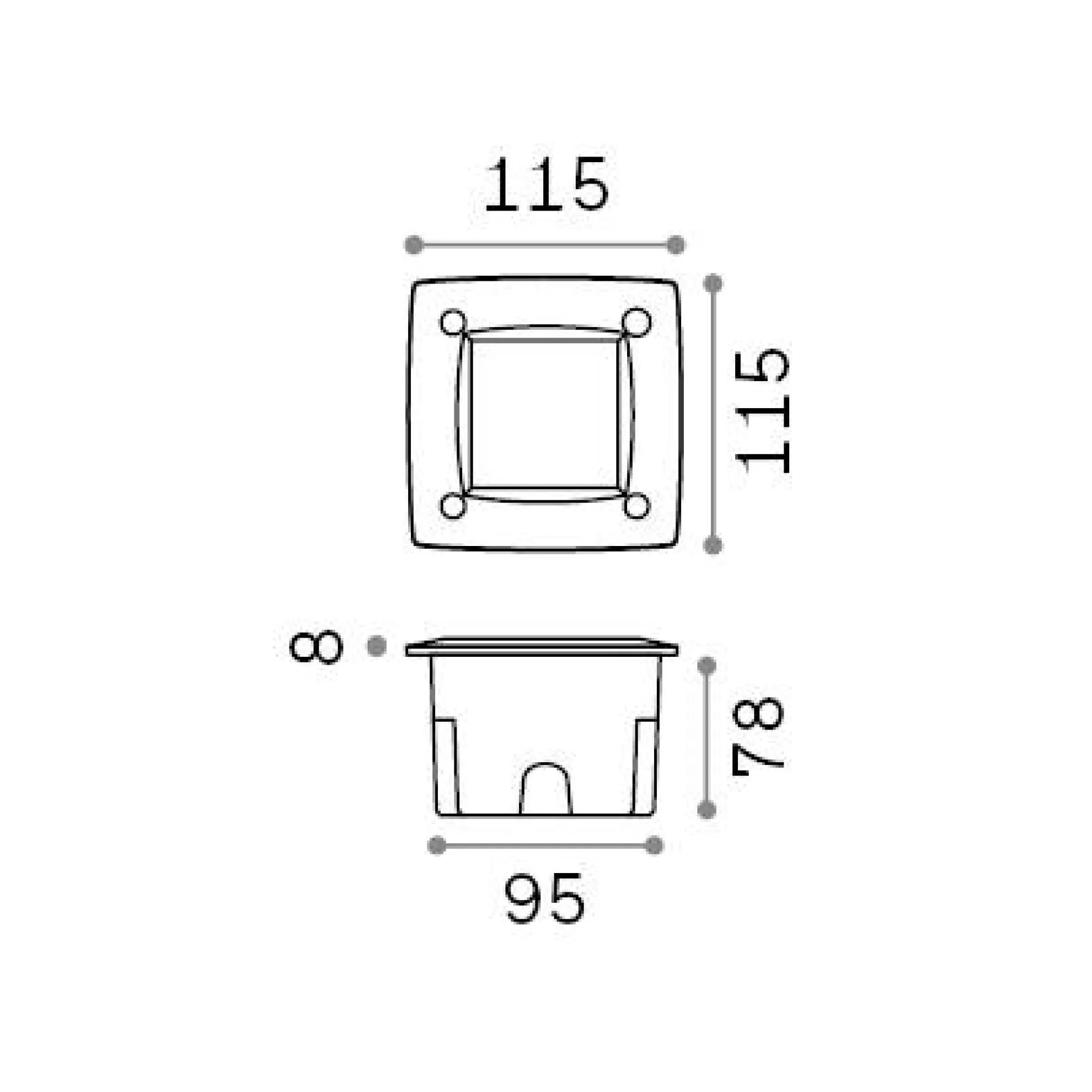 Dmora Lampade Outdoor<Ideal-Lux - Lampada outdoor AVENUE FI SQUARE , Made in Italy, 12 x 12 x h8 cm,