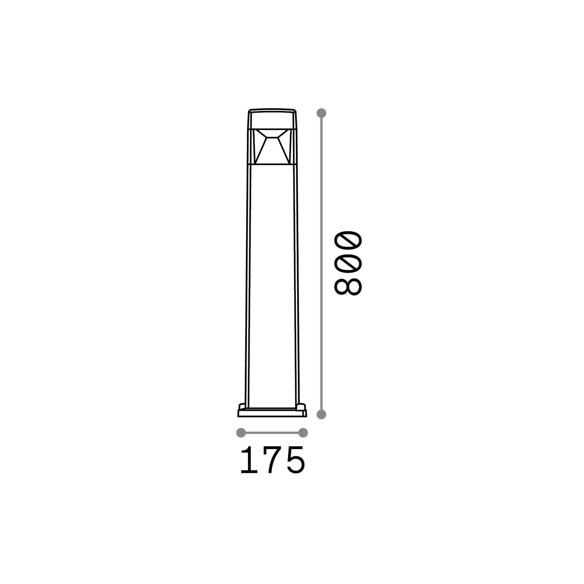 Dmora Lampade Outdoor<Ideal-Lux - Lampada outdoor COSMO PT1 , Made in Italy, 18 x 18 x h80 cm,
