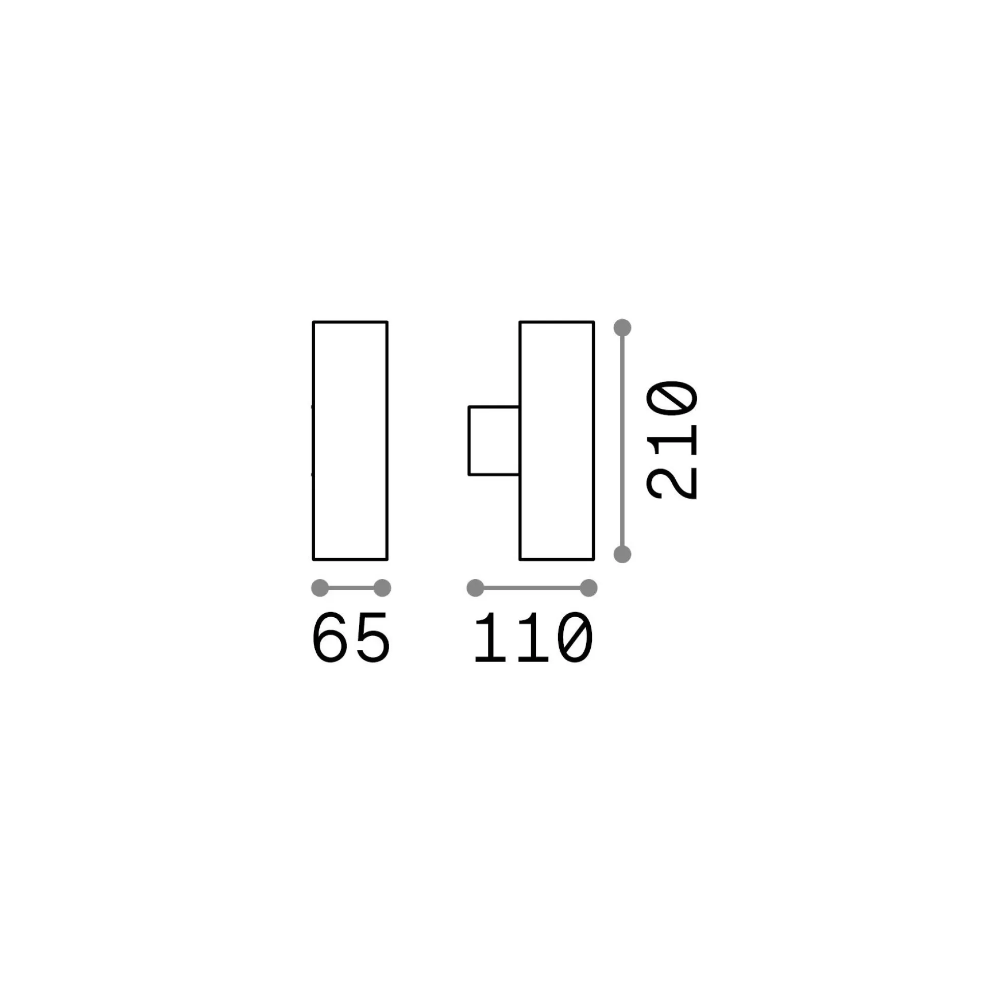 Dmora Lampade Outdoor<Ideal-Lux - Lampada outdoor GUN AP2 SMALL ALLUMINIO, 7 x 21 x h11 cm,