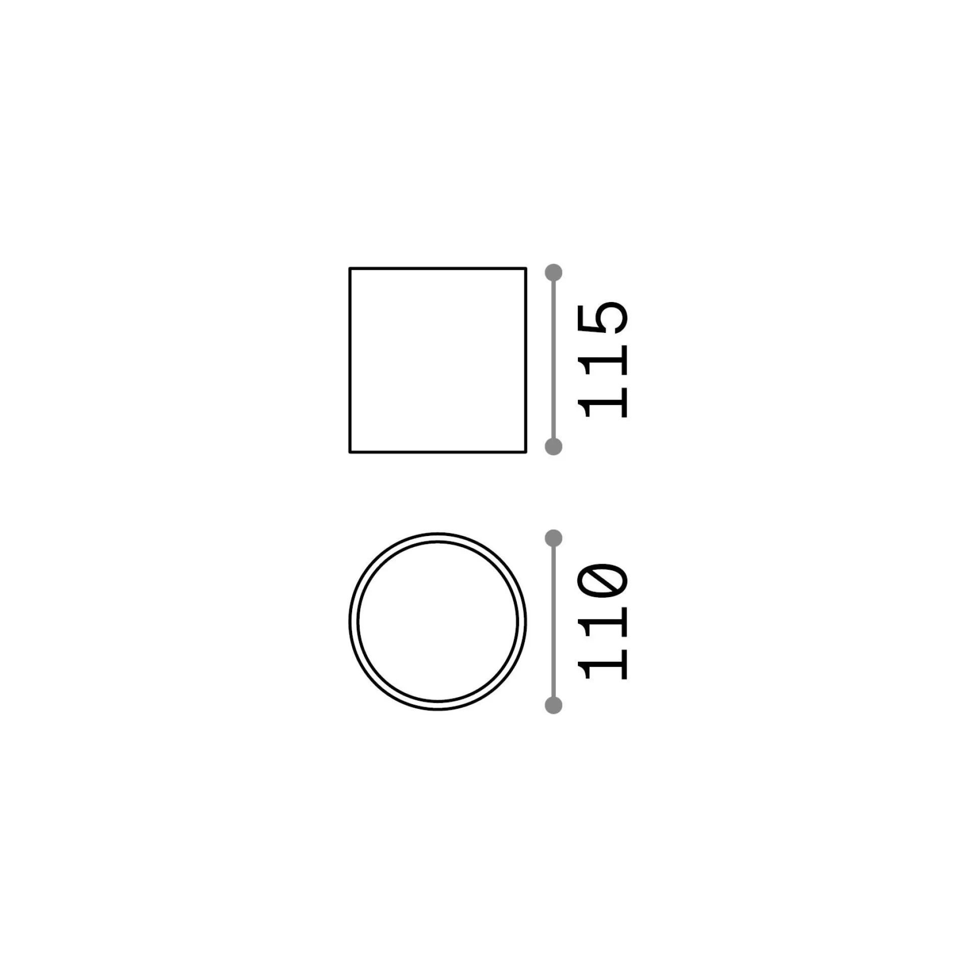 Dmora Lampade Outdoor<Ideal-Lux - Lampada outdoor GUN PL1 ALLUMINIO, 11 x 11 x h12 cm,