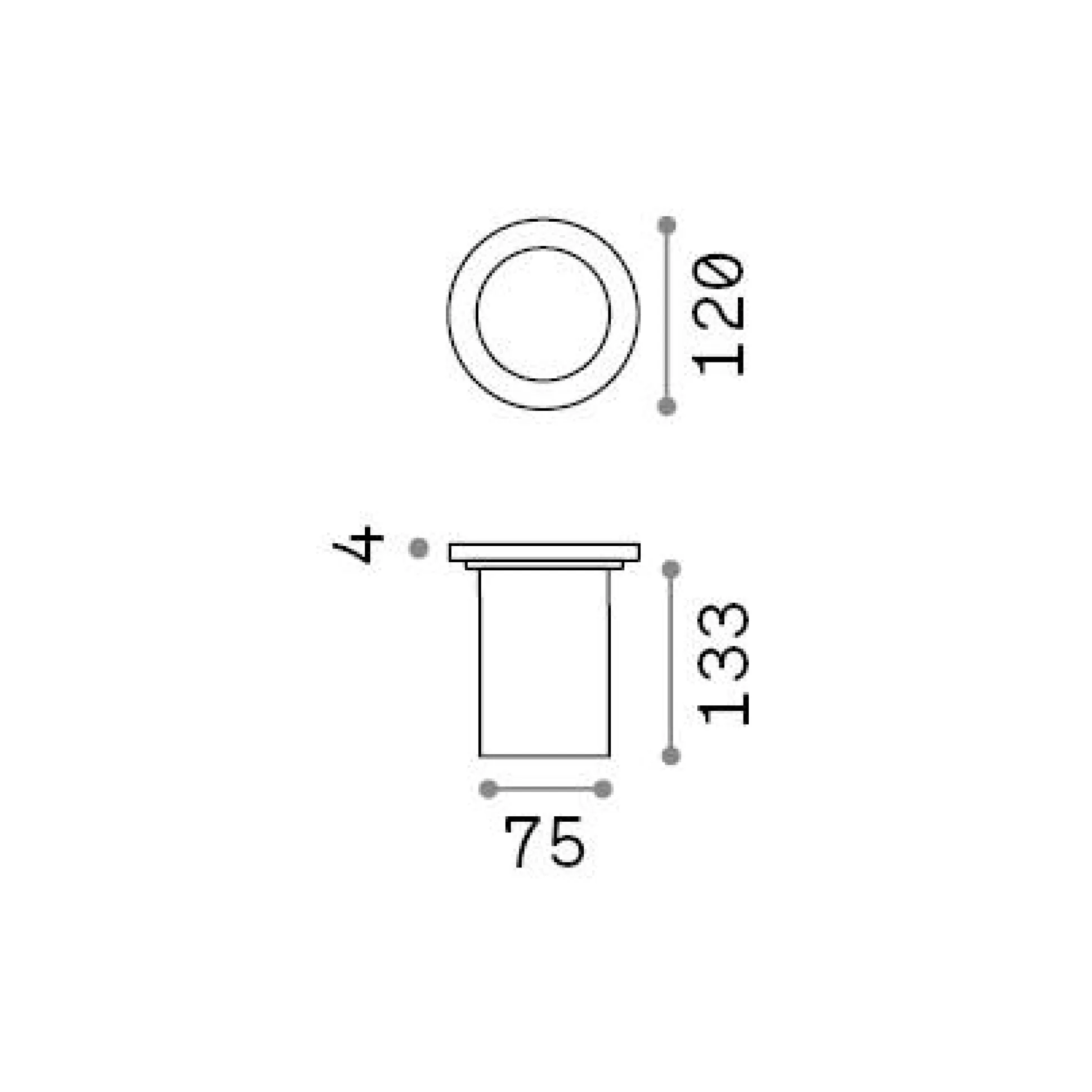 Dmora Lampade Outdoor<Ideal-Lux - Lampada outdoor PARK PT ROUND SMALL, 12 x 12 x h14 cm,
