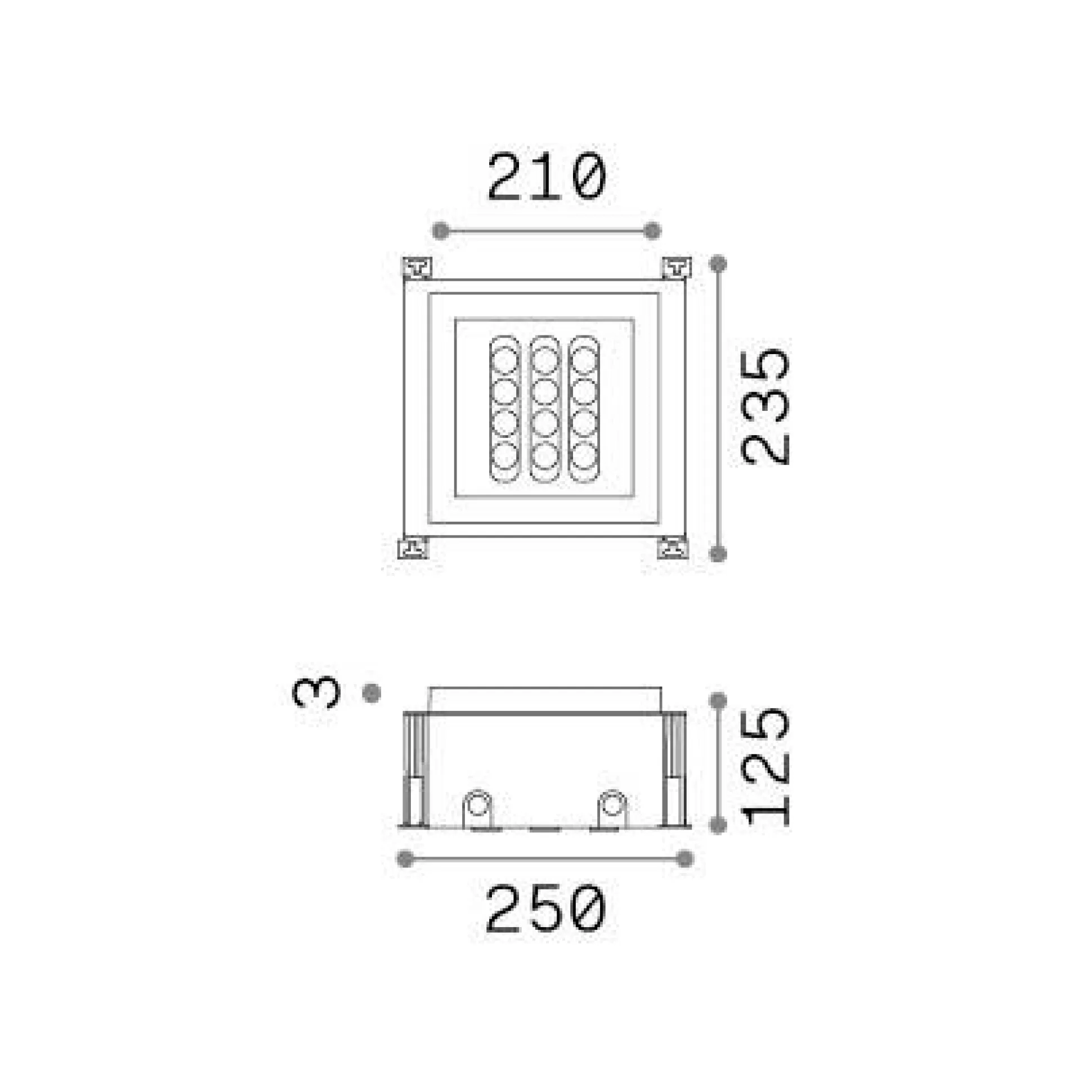 Dmora Lampade Outdoor<Ideal-Lux - Lampada outdoor TAURUS PT D21 ACCENT SQUARE, 24 x 25 x h13 cm,