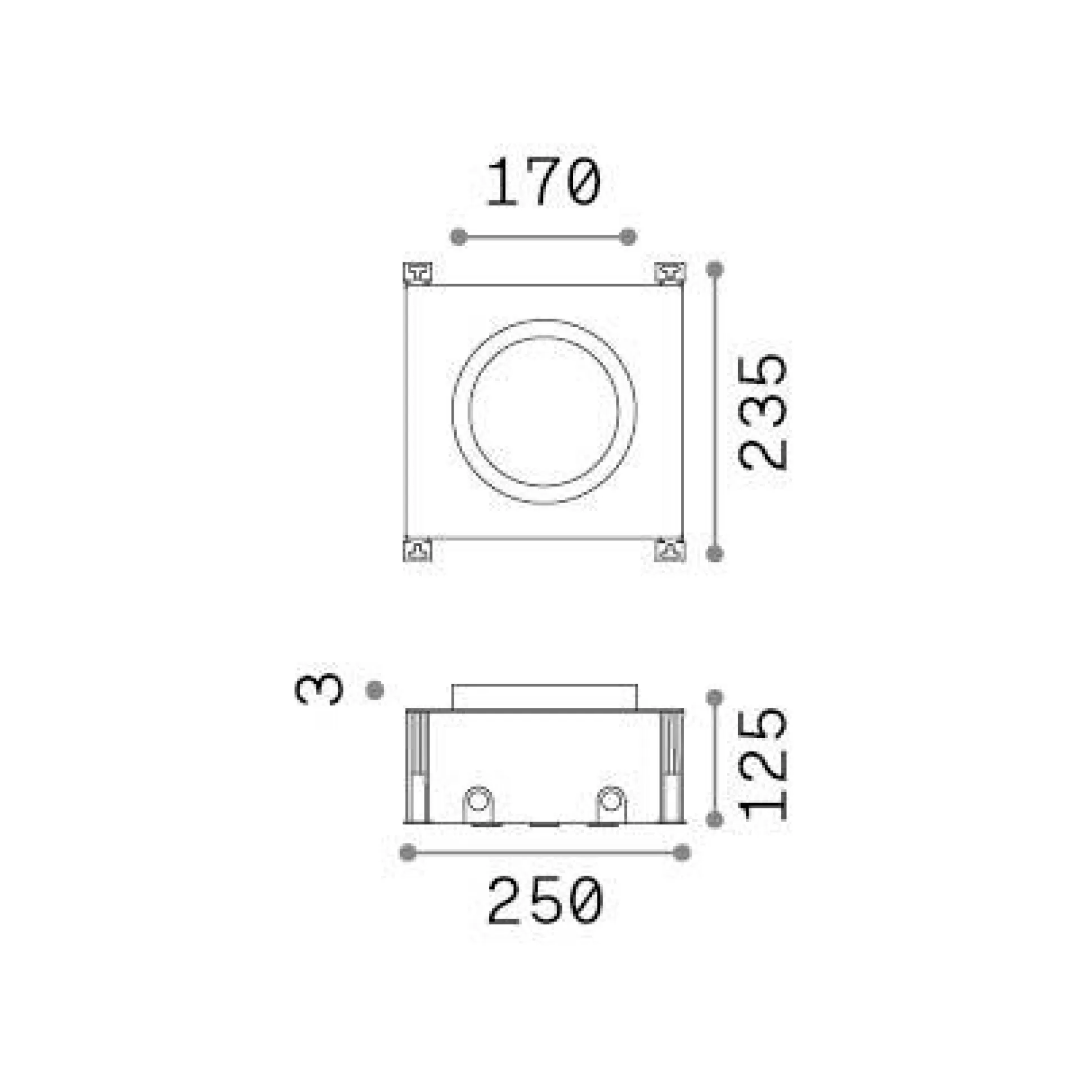 Dmora Lampade Outdoor<Ideal-Lux - Lampada outdoor TAURUS PT D17 WIDE ROUND, 25 x 24 x h13 cm,