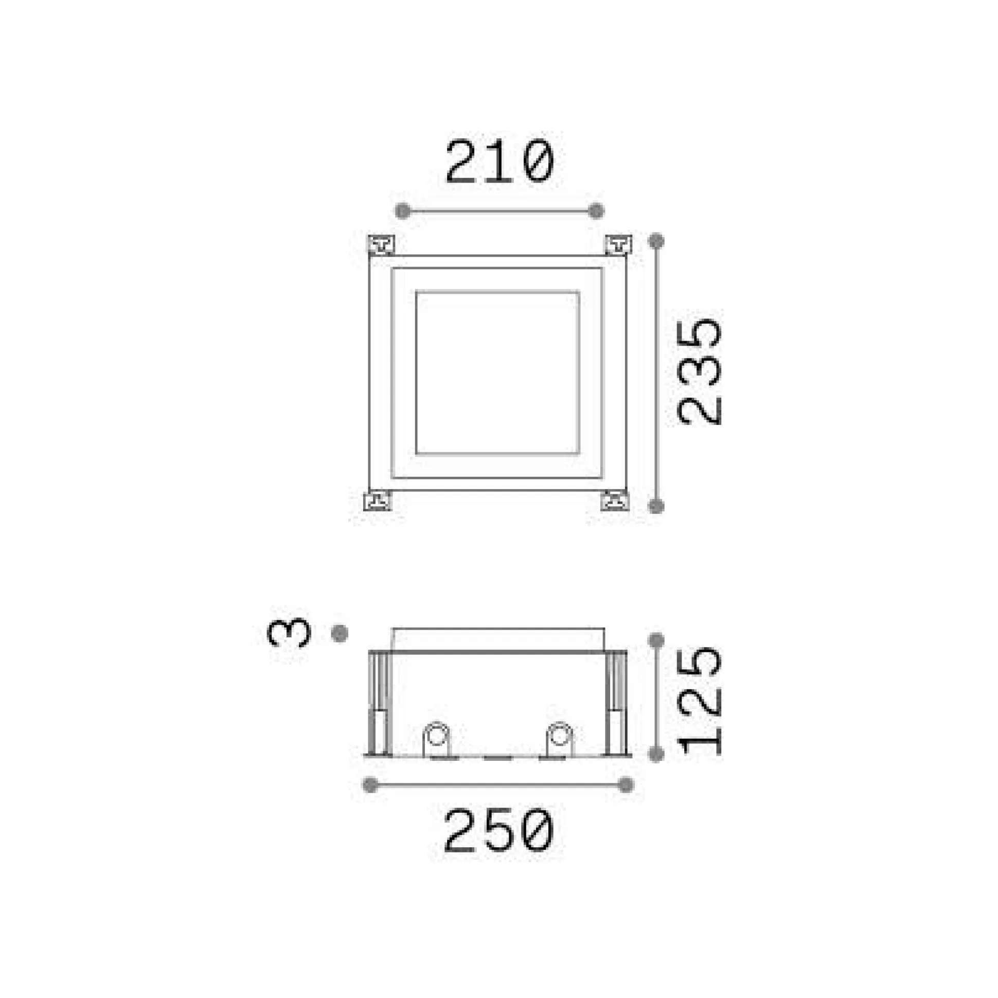 Dmora Lampade Outdoor<Ideal-Lux - Lampada outdoor TAURUS PT D21 WIDE SQUARE, 24 x 25 x h13 cm,