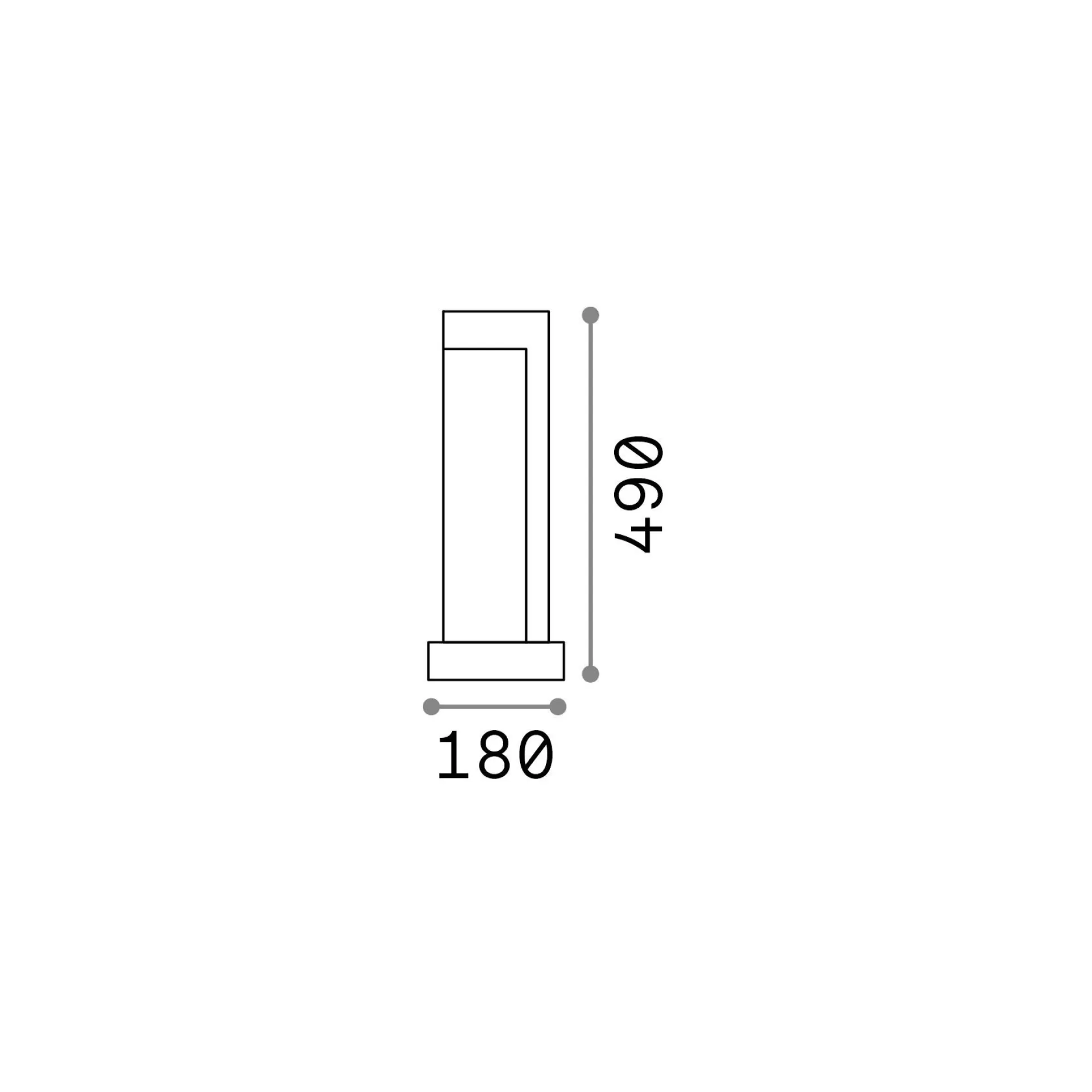 Dmora Lampade Outdoor<Ideal-Lux - Lampada outdoor TITANO PT H49 4000K, 18 x 18 x h49 cm,