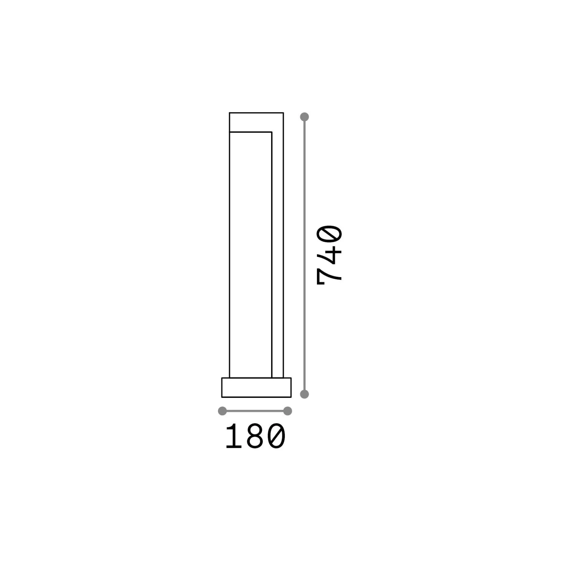 Dmora Lampade Outdoor<Ideal-Lux - Lampada outdoor TITANO PT H74 4000K, 18 x 18 x h74 cm,