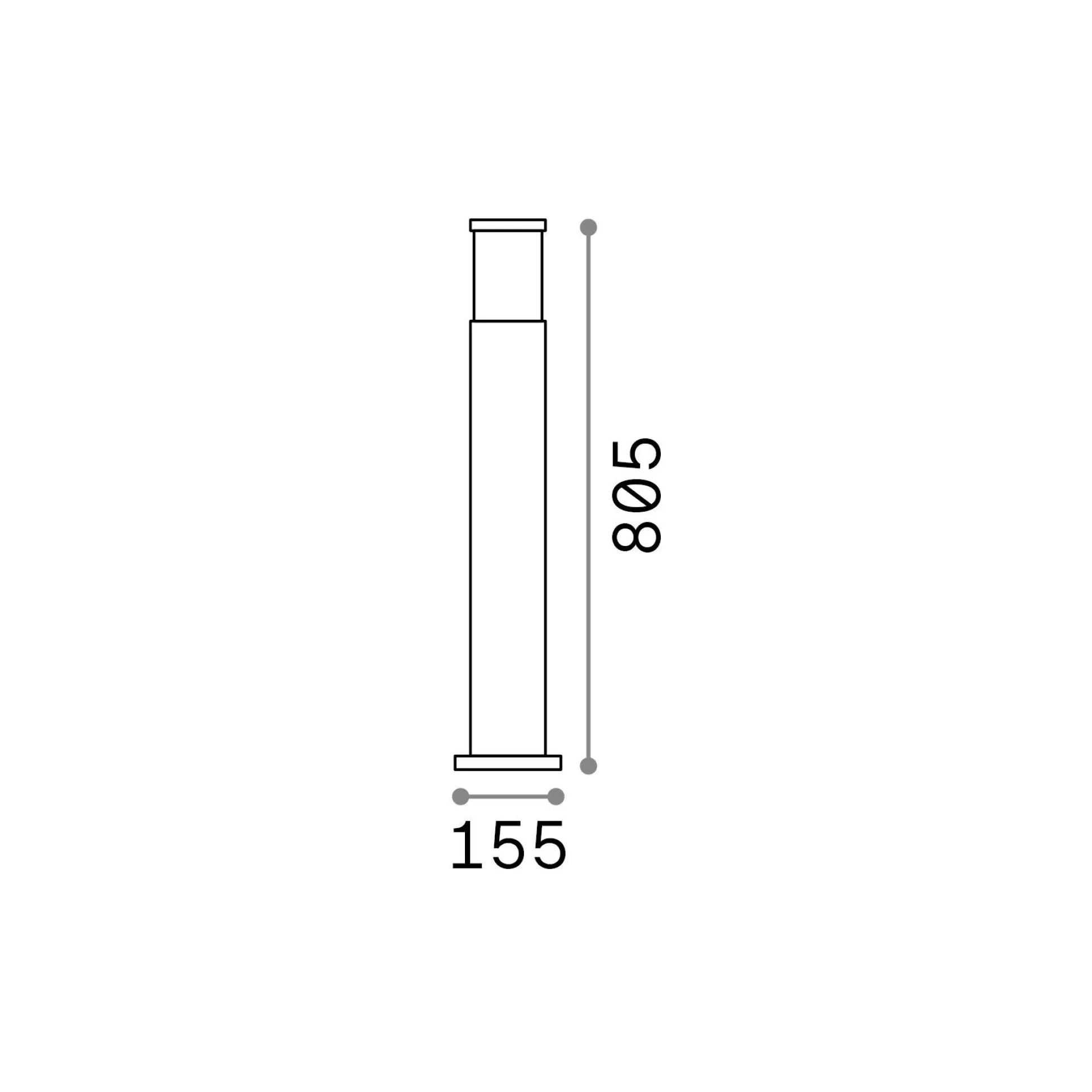 Dmora Lampade Outdoor<Ideal-Lux - Lampada outdoor TRONCO PT1 H80 , 16 x 16 x h81 cm,