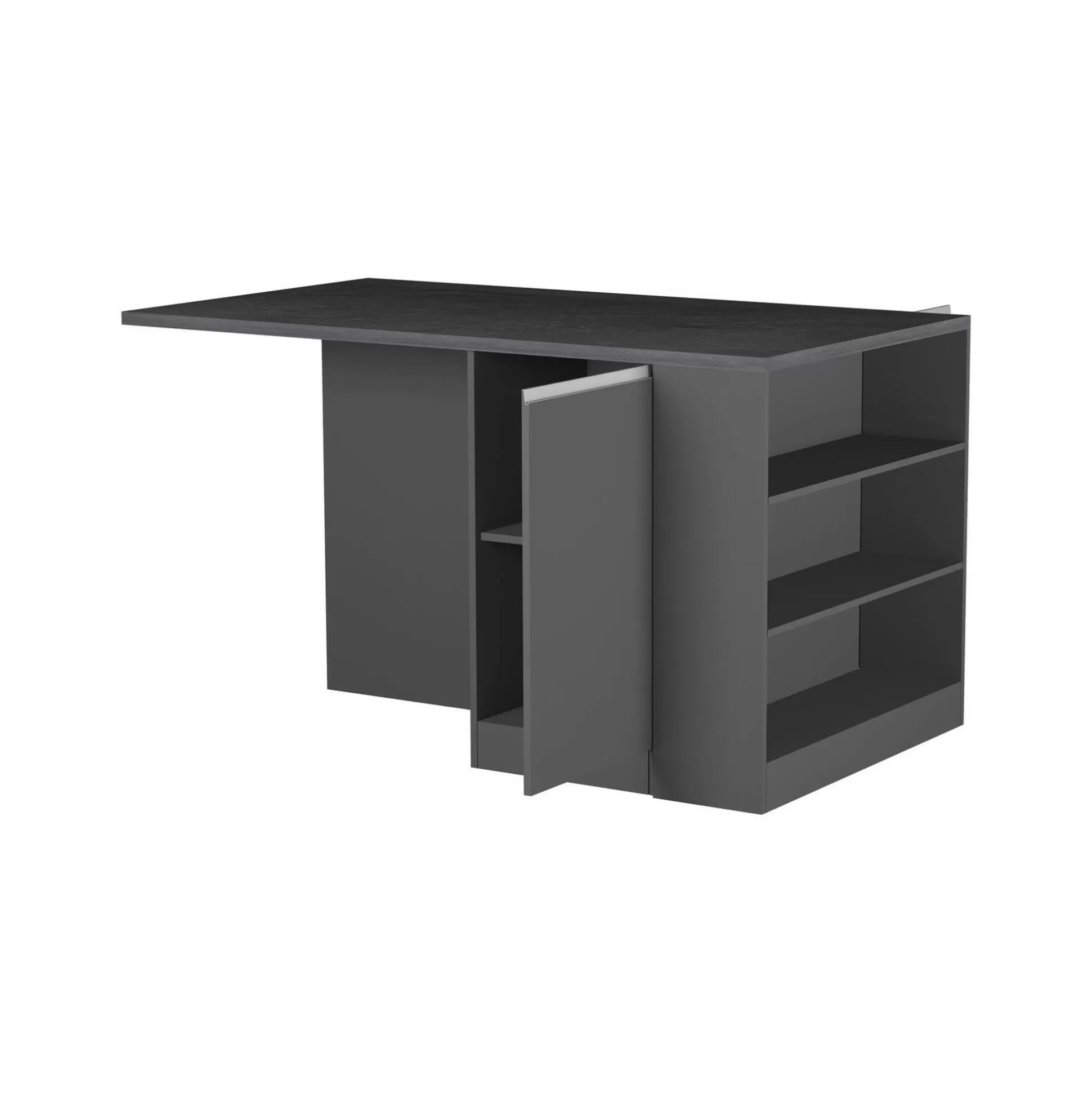 Dmora Mobili Dispensa<Isola da cucina Abern, 160x90h90 cm, Antracite e Ardesia