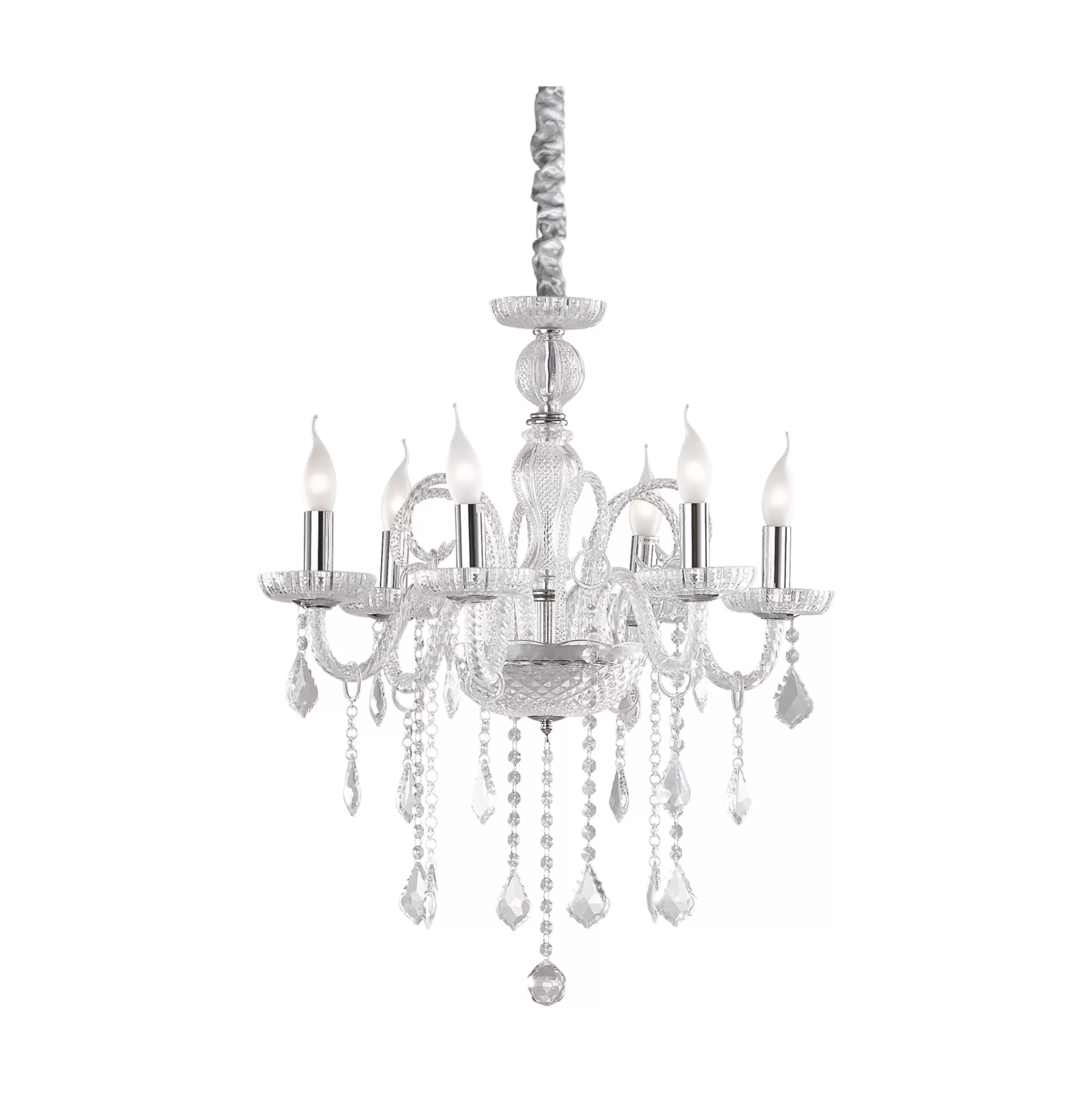 Dmora Lampade A Sospensione<Lampada a sospensione GIUDECCA SP6 , Lampadario, Luminare sospeso, Lampada a pendente, 58x58h90 cm,