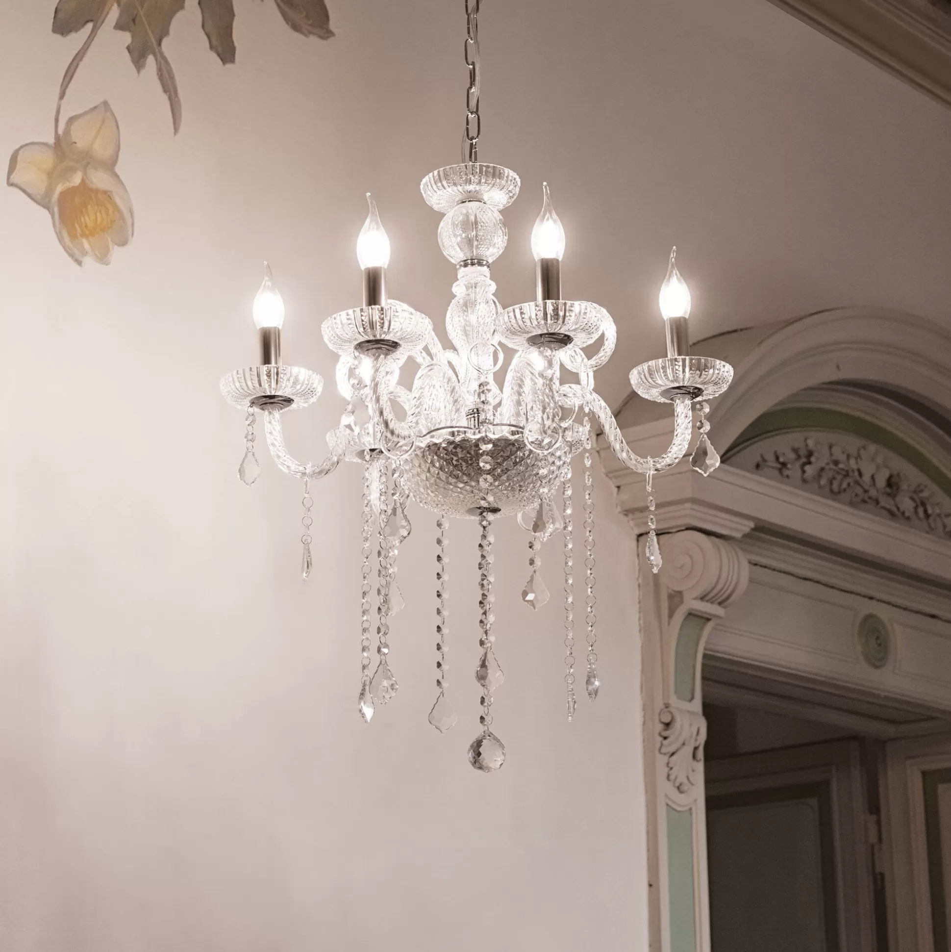 Dmora Lampade A Sospensione<Lampada a sospensione GIUDECCA SP6 , Lampadario, Luminare sospeso, Lampada a pendente, 58x58h90 cm,