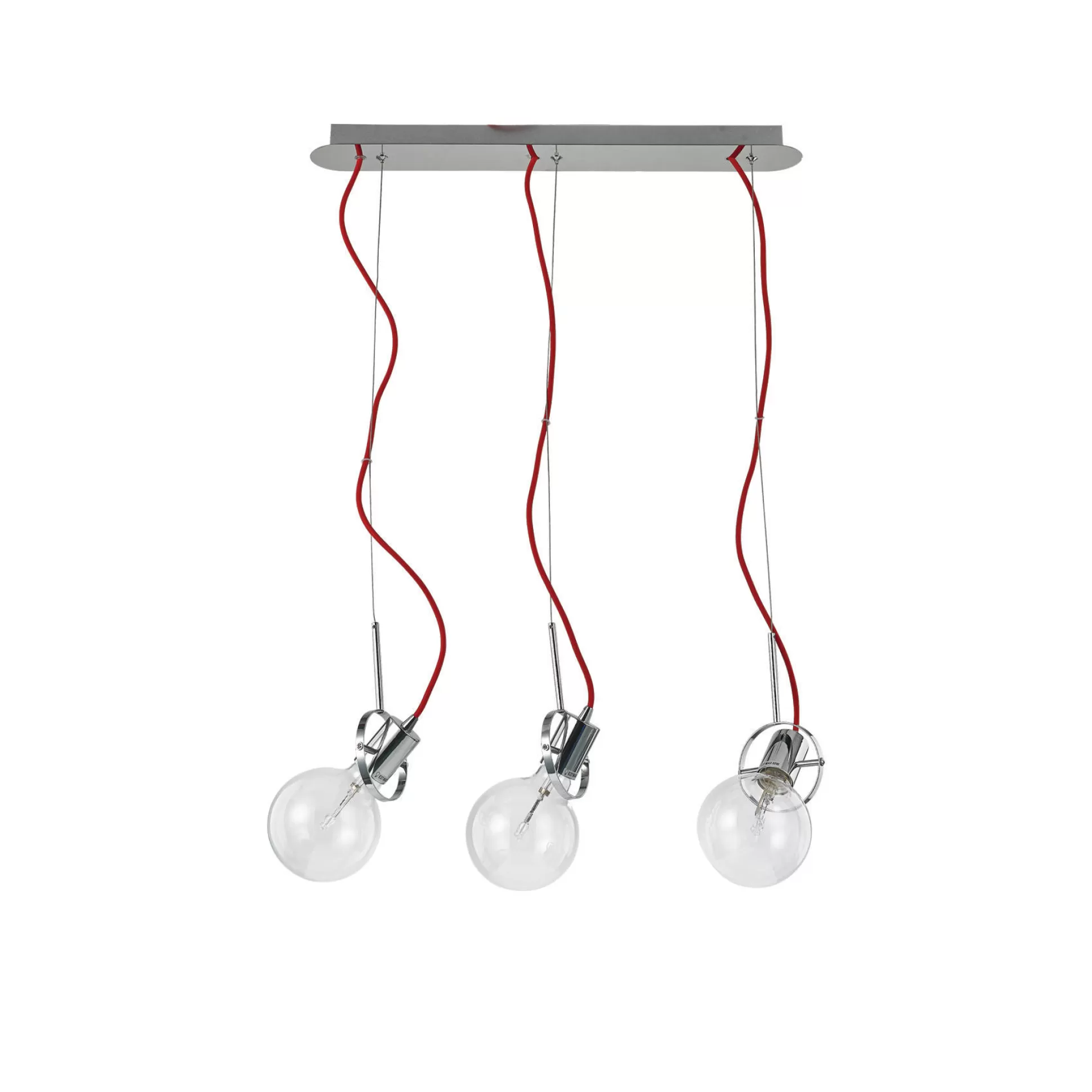 Dmora Lampade A Sospensione<Lampada a sospensione, Lampadario, Luminare sospeso, Lampada a pendente, Made in Italy, 12x58h13 cm, Cromo