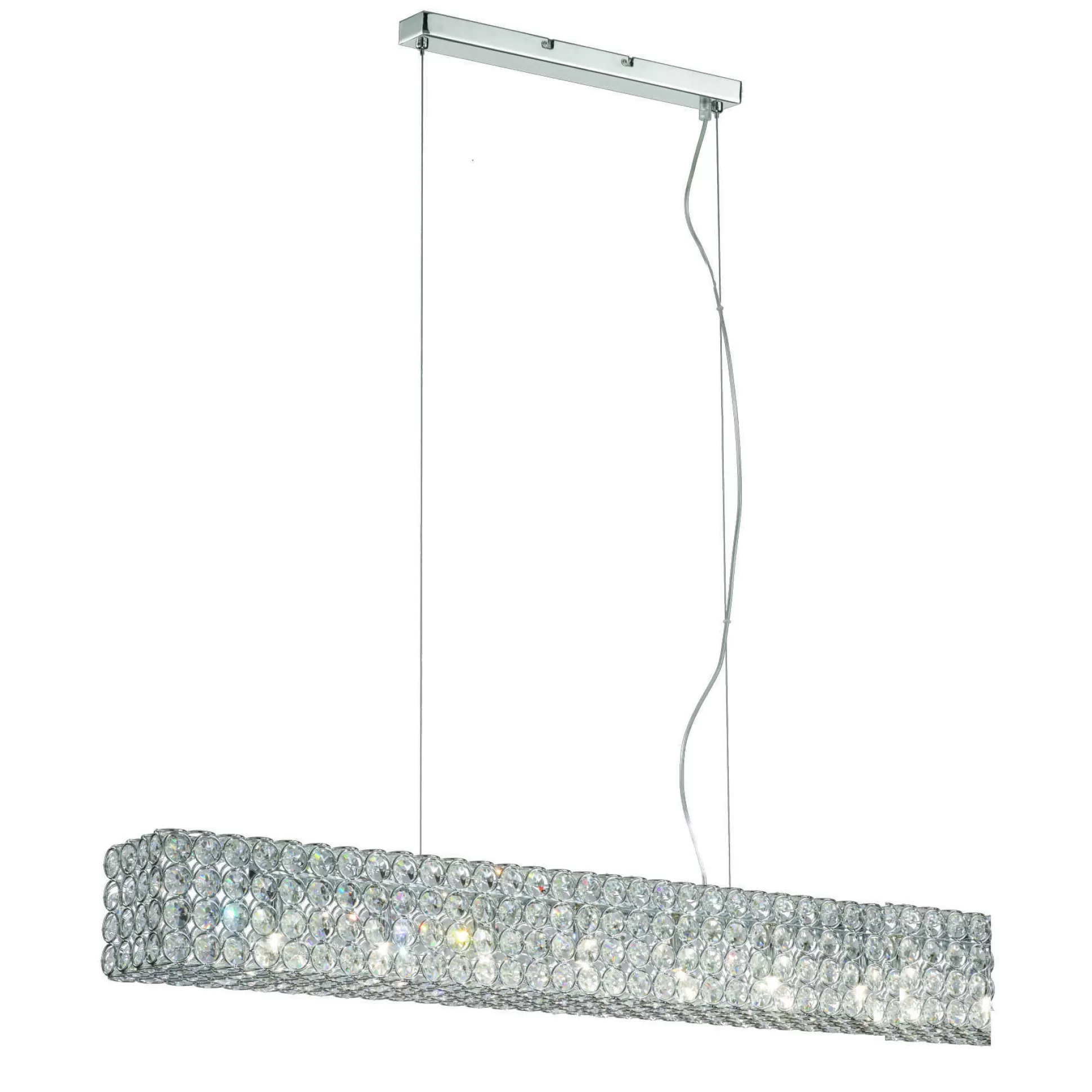 Dmora Lampade A Sospensione<Lampada a sospensione, Lampadario, Luminare sospeso, Lampada a pendente, 99x12h19 cm, Cromo