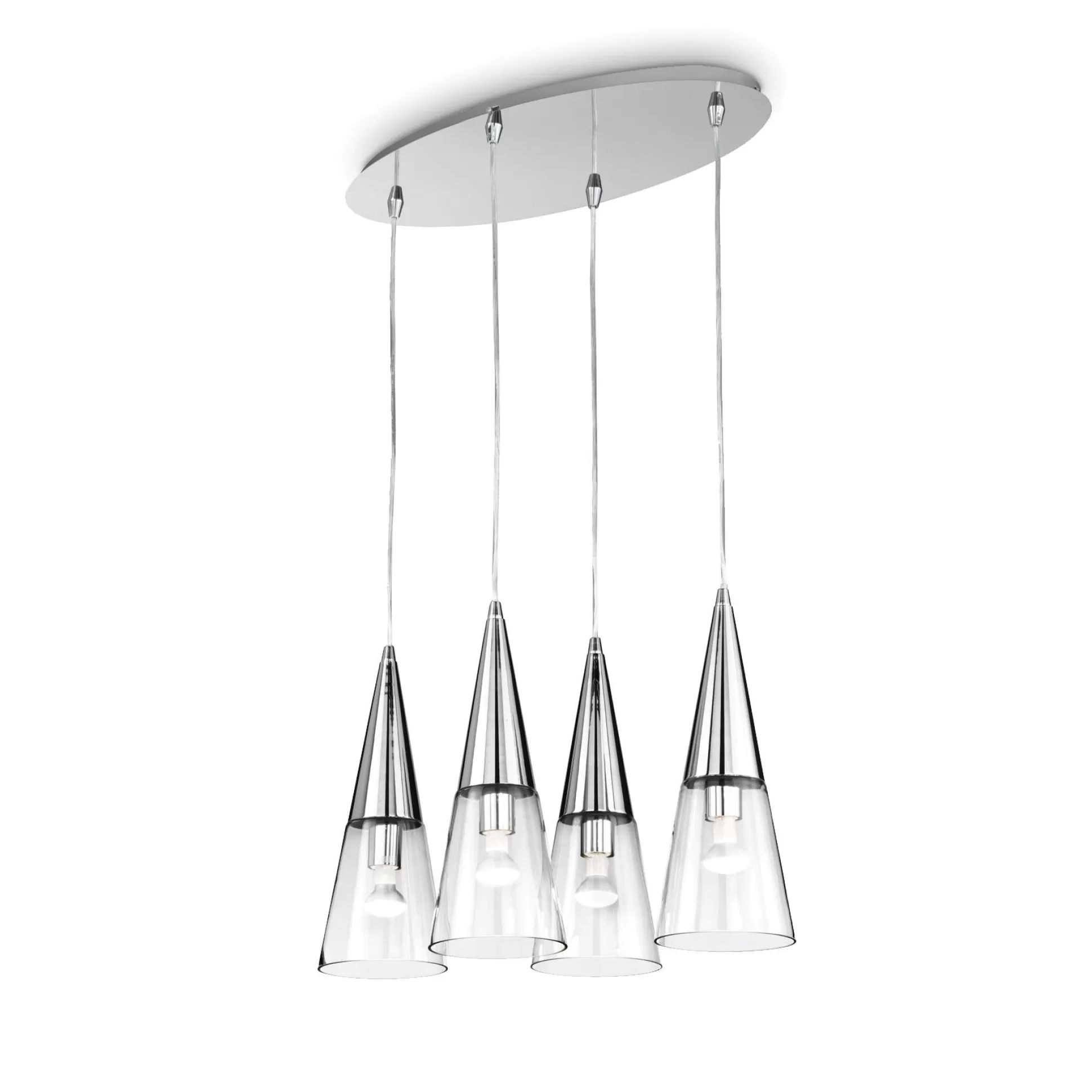 Dmora Lampade A Sospensione<Lampada a sospensione, Lampadario, Luminare sospeso, Lampada a pendente, 67x29h46 cm, Cromo