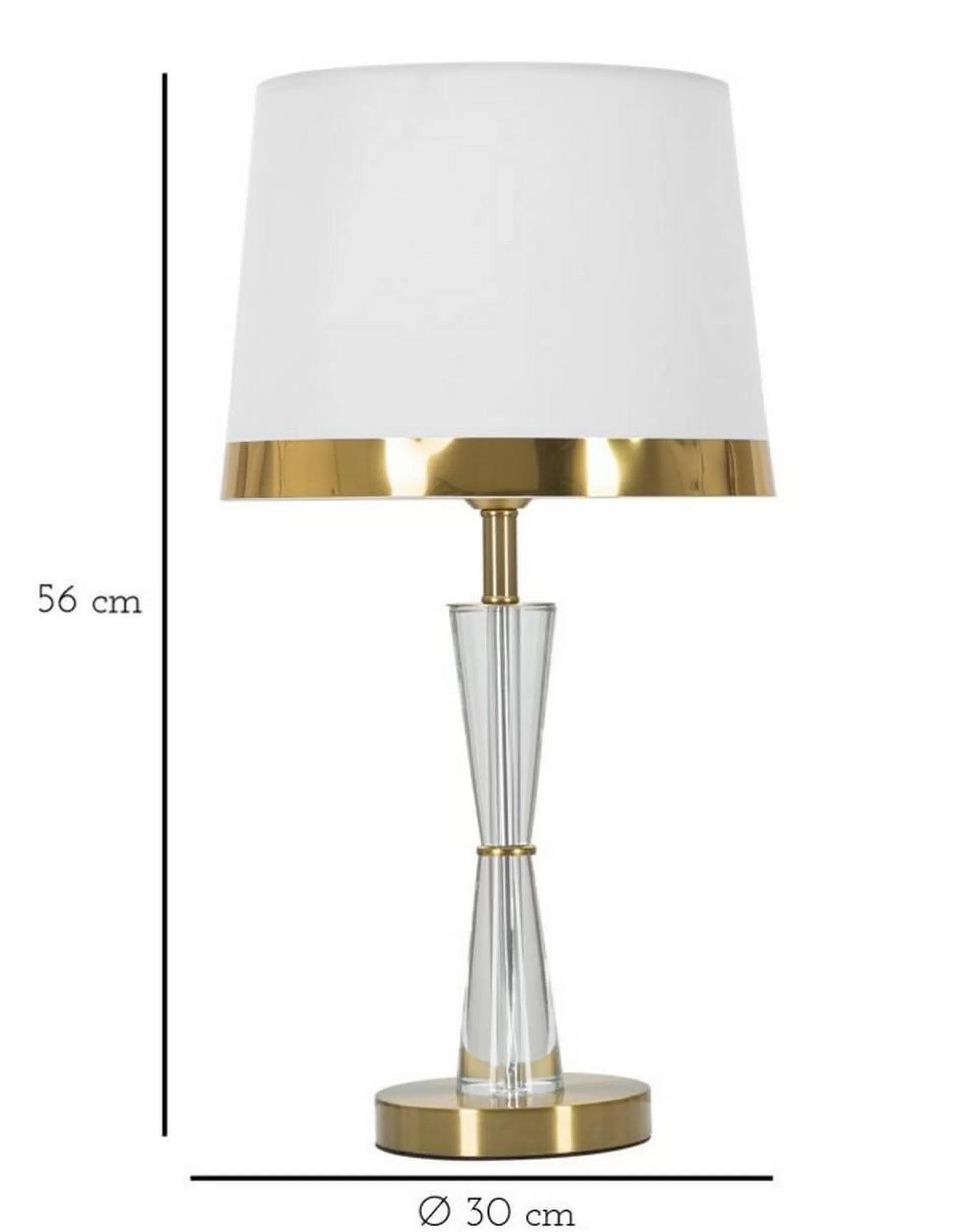Dmora Lampade Da Tavolo<Lampada da tavolo Arriccio, 30x30 h56 cm, Bianco e Oro