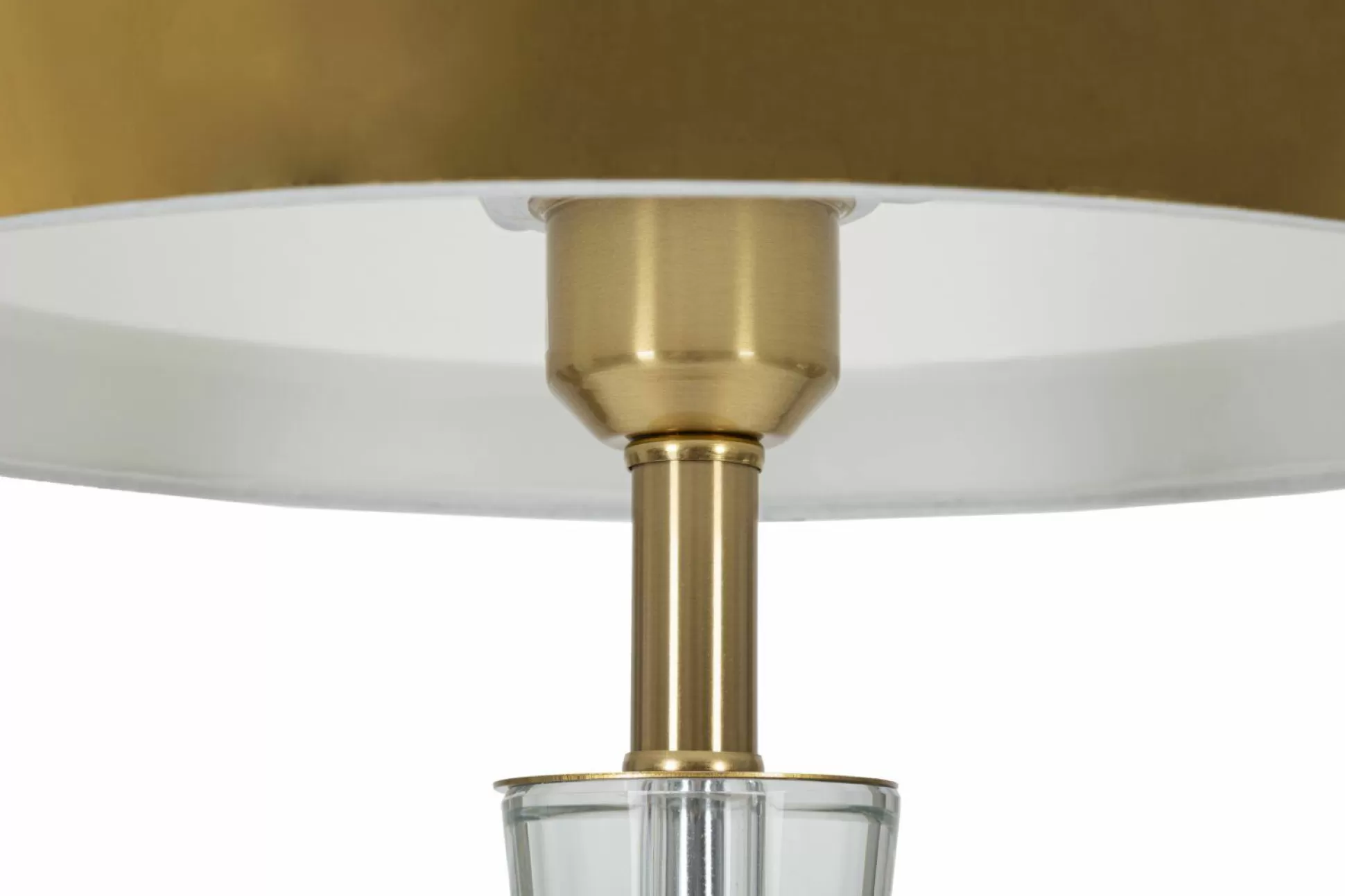 Dmora Lampade Da Tavolo<Lampada da tavolo Arriccio, 30x30 h56 cm, Bianco e Oro