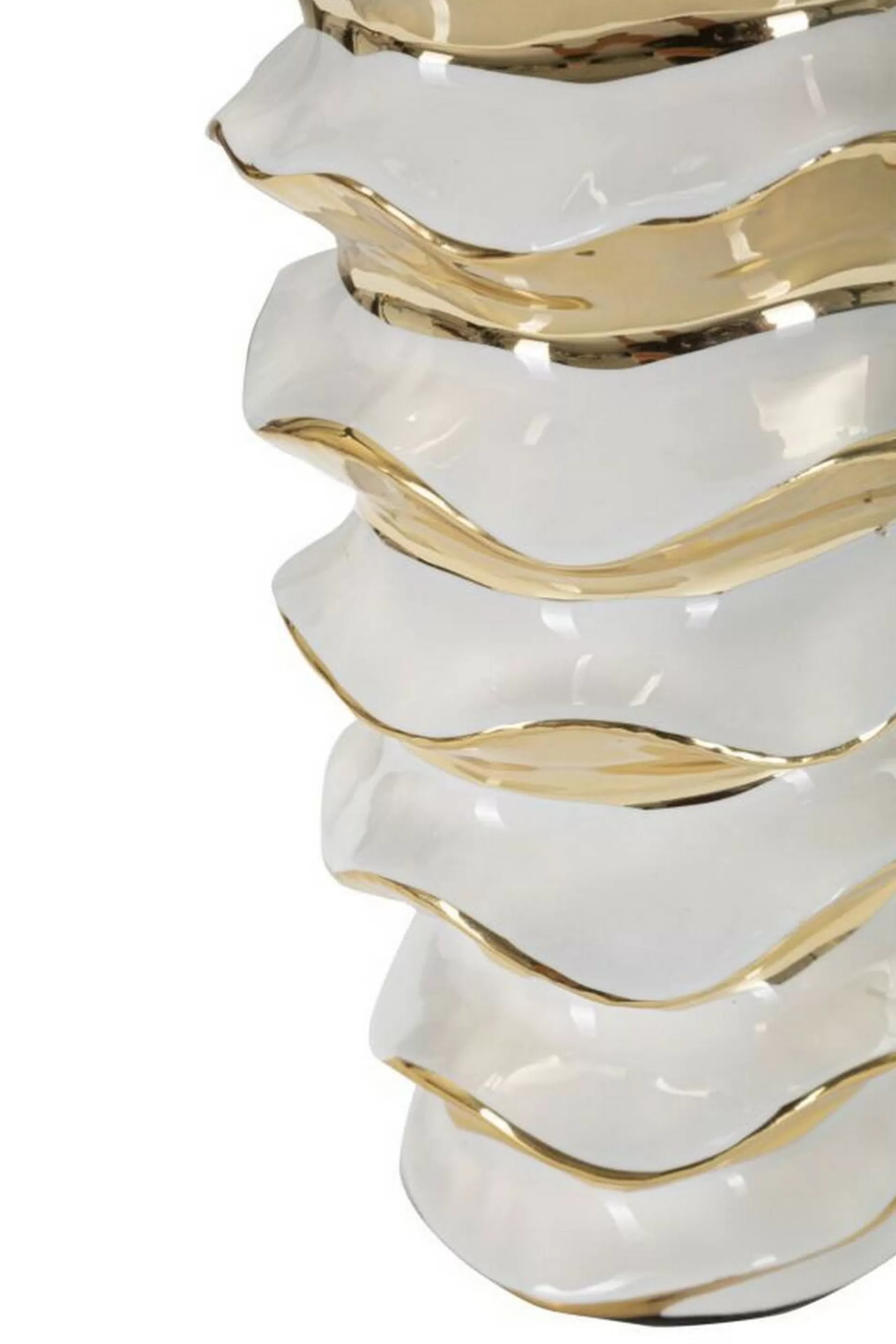 Dmora Lampade Da Tavolo<Lampada da tavolo Ashcan, 33x33 h53 cm, Bianco e Oro
