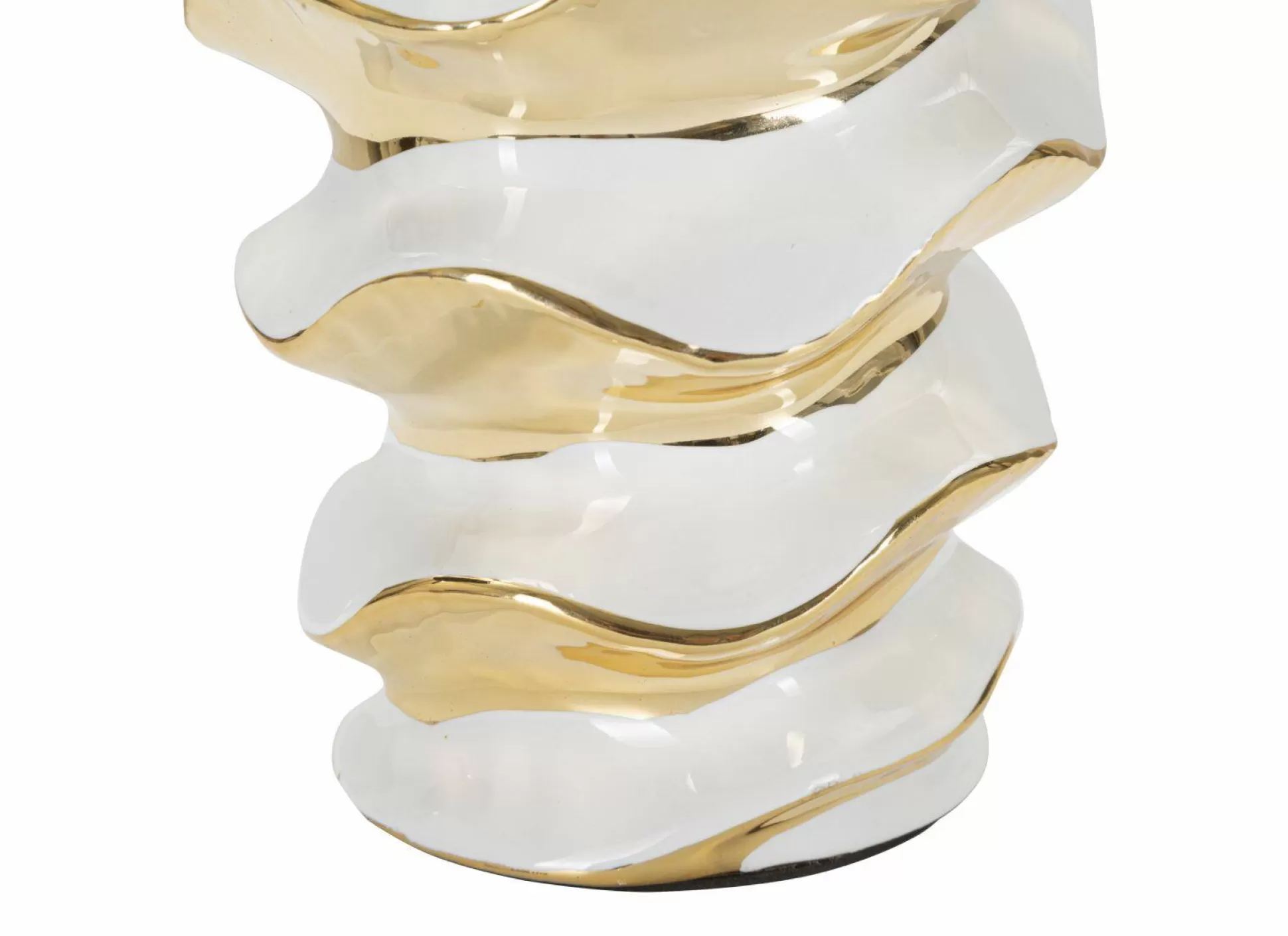 Dmora Lampade Da Tavolo<Lampada da tavolo Ashcan, 33x33 h53 cm, Bianco e Oro
