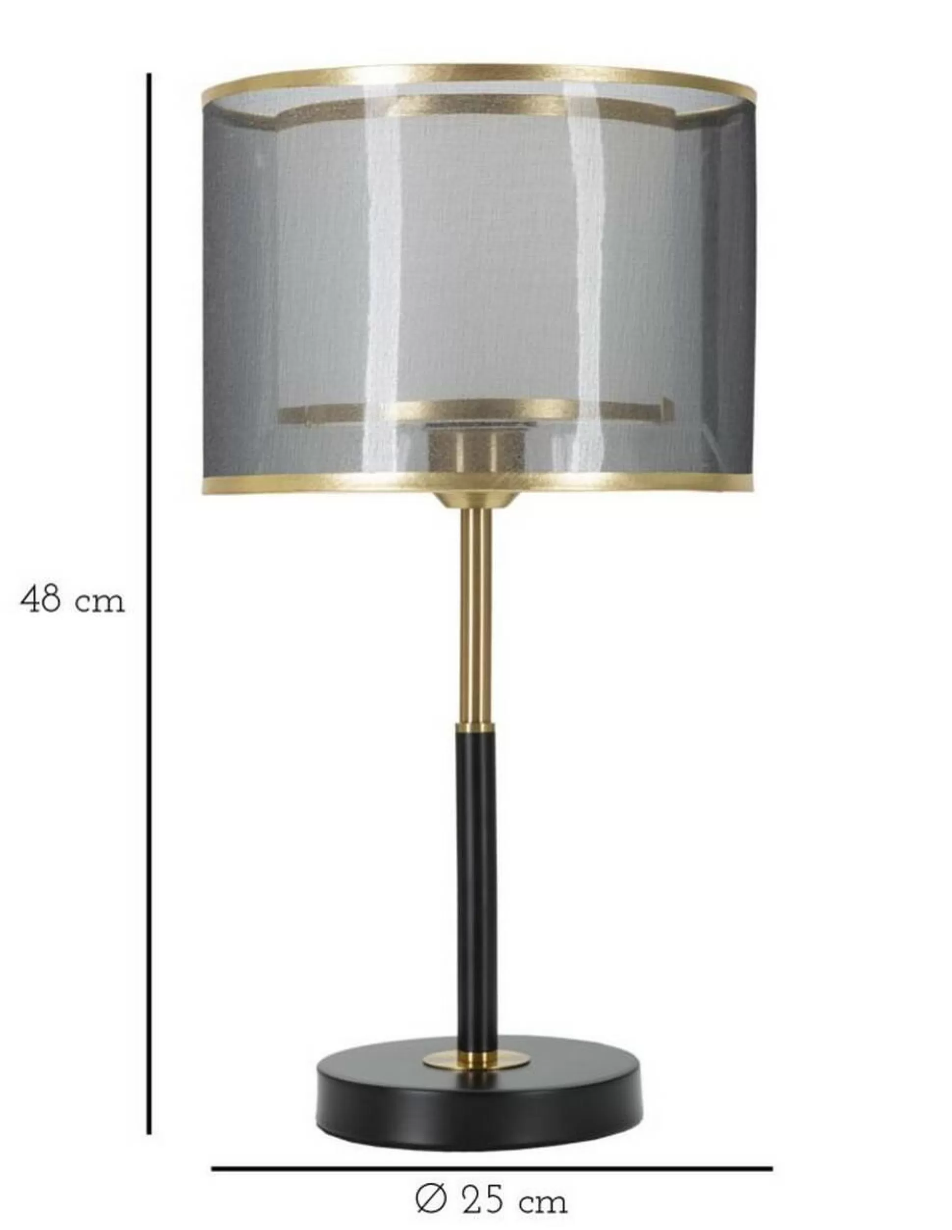 Dmora Lampade Da Tavolo<Lampada da tavolo Chiaroscuro, 25x25 h48 cm, Nero e Oro