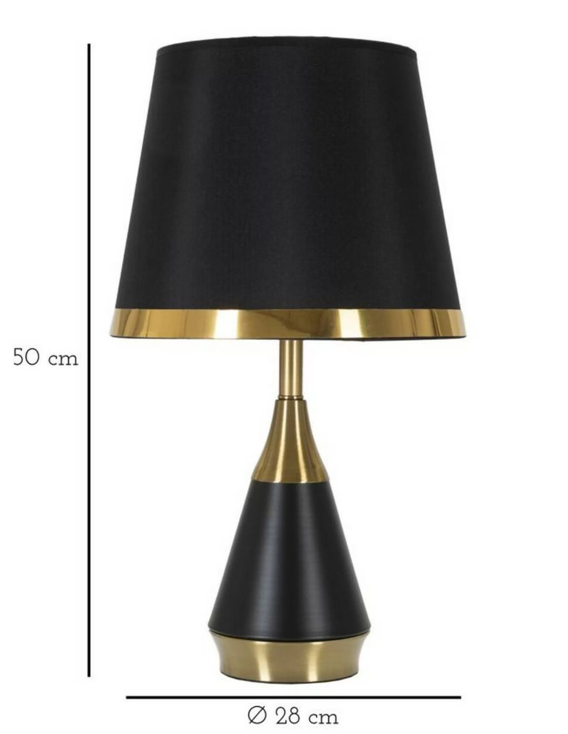 Dmora Lampade Da Tavolo<Lampada da tavolo Grattage, 28x28 h50 cm, Nero e Oro