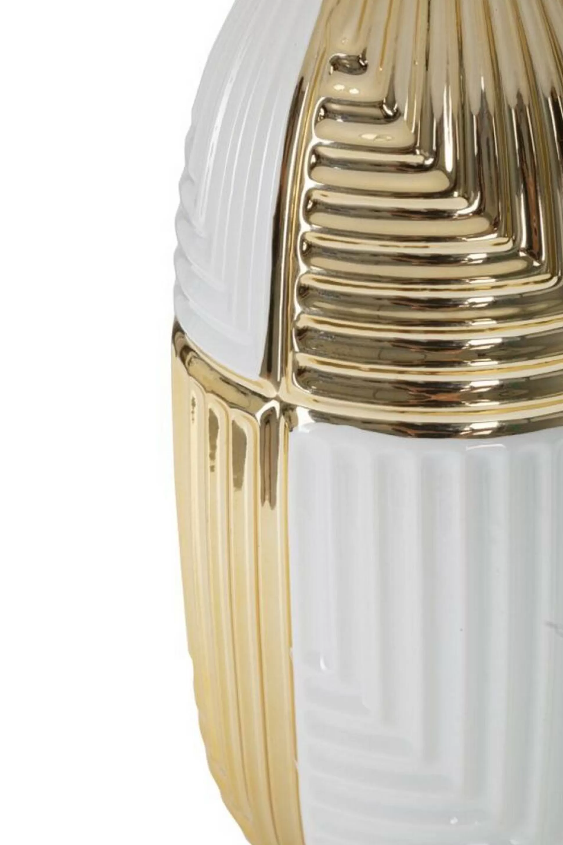 Dmora Lampade Da Tavolo<Lampada da tavolo Mondriam, Bianco e Oro, 33x33 h54 cm